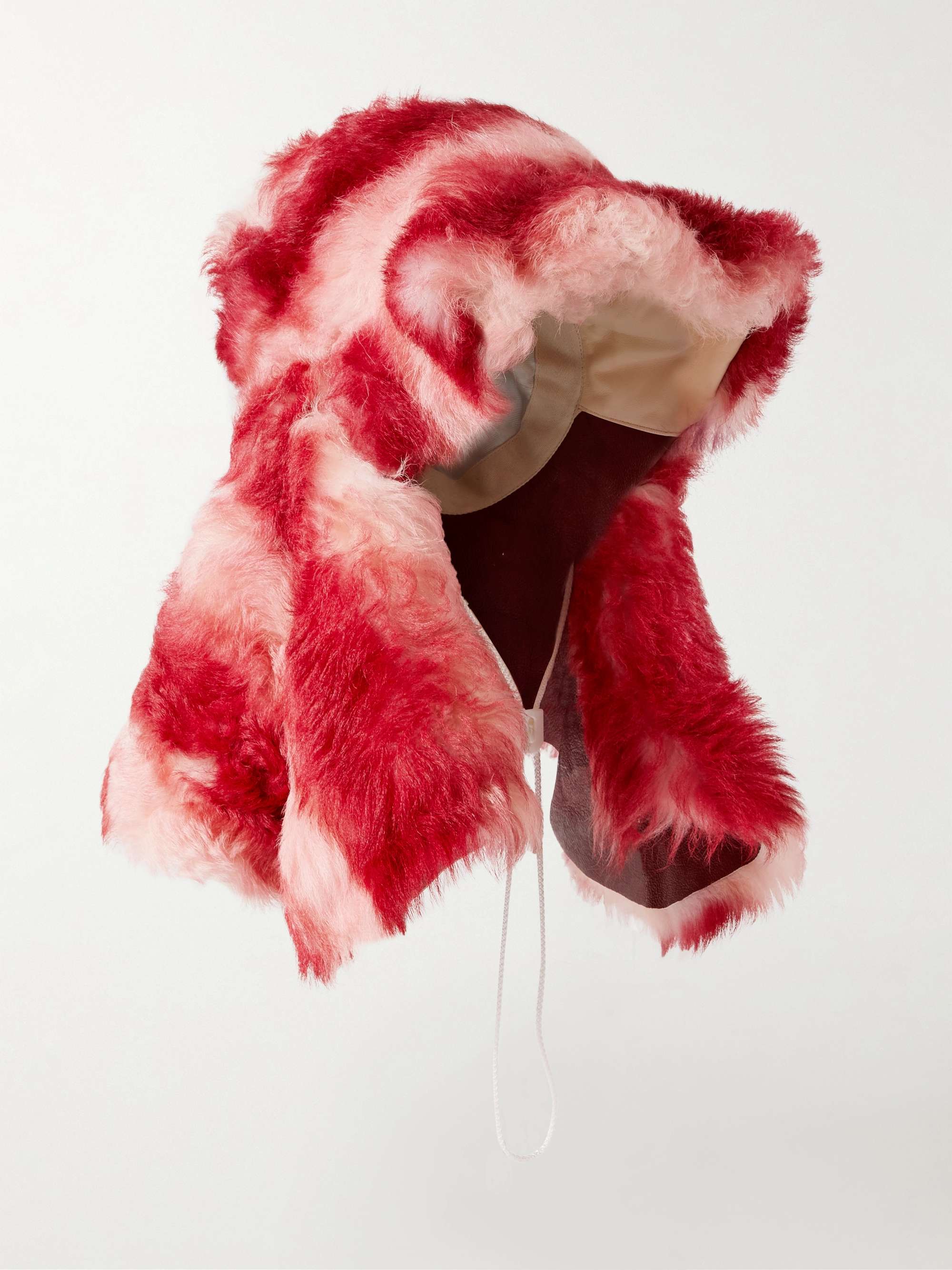 MARNI Striped Shearling Trapper Hat