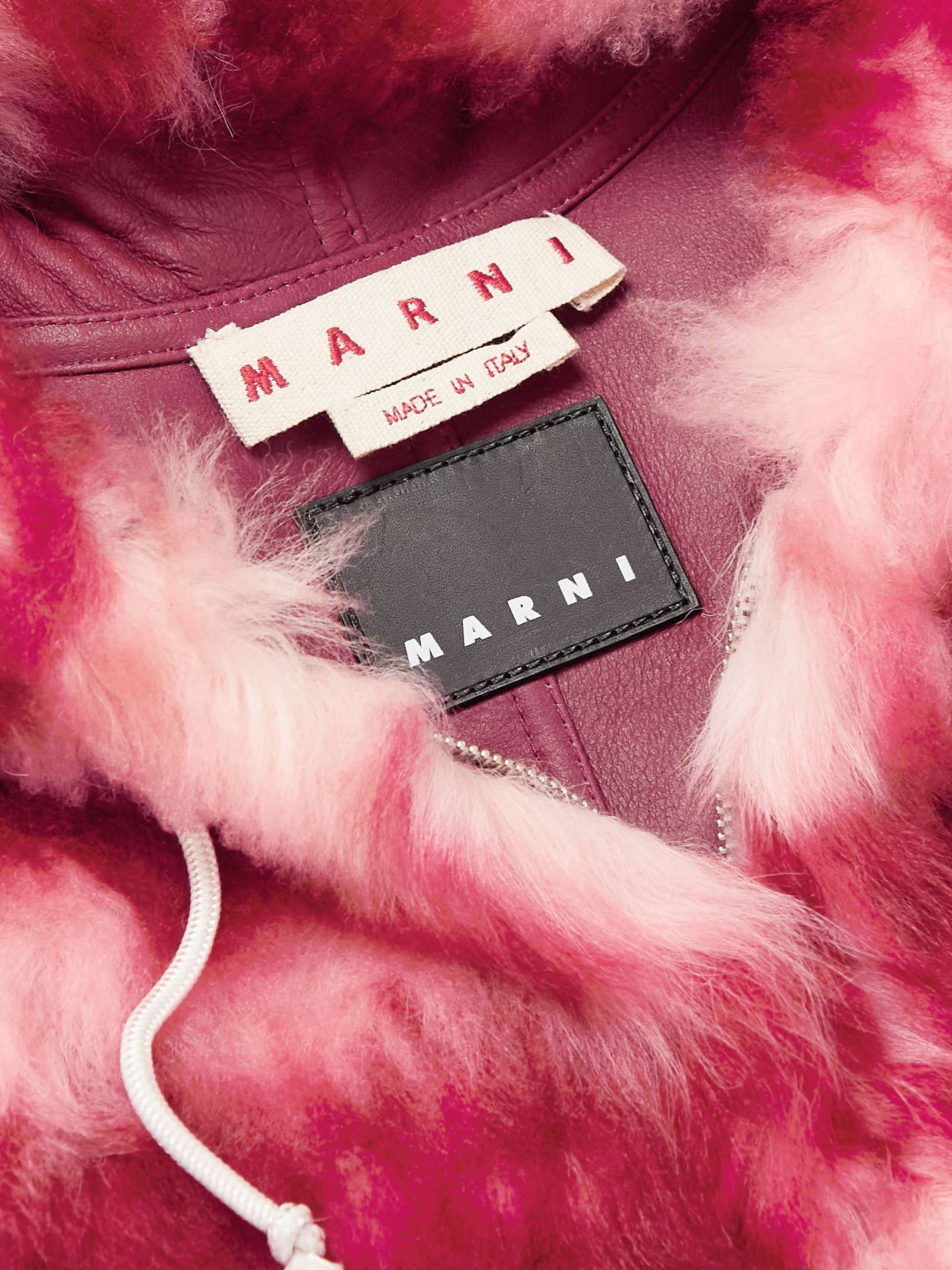 MARNI Striped Shearling Hooded Jacket