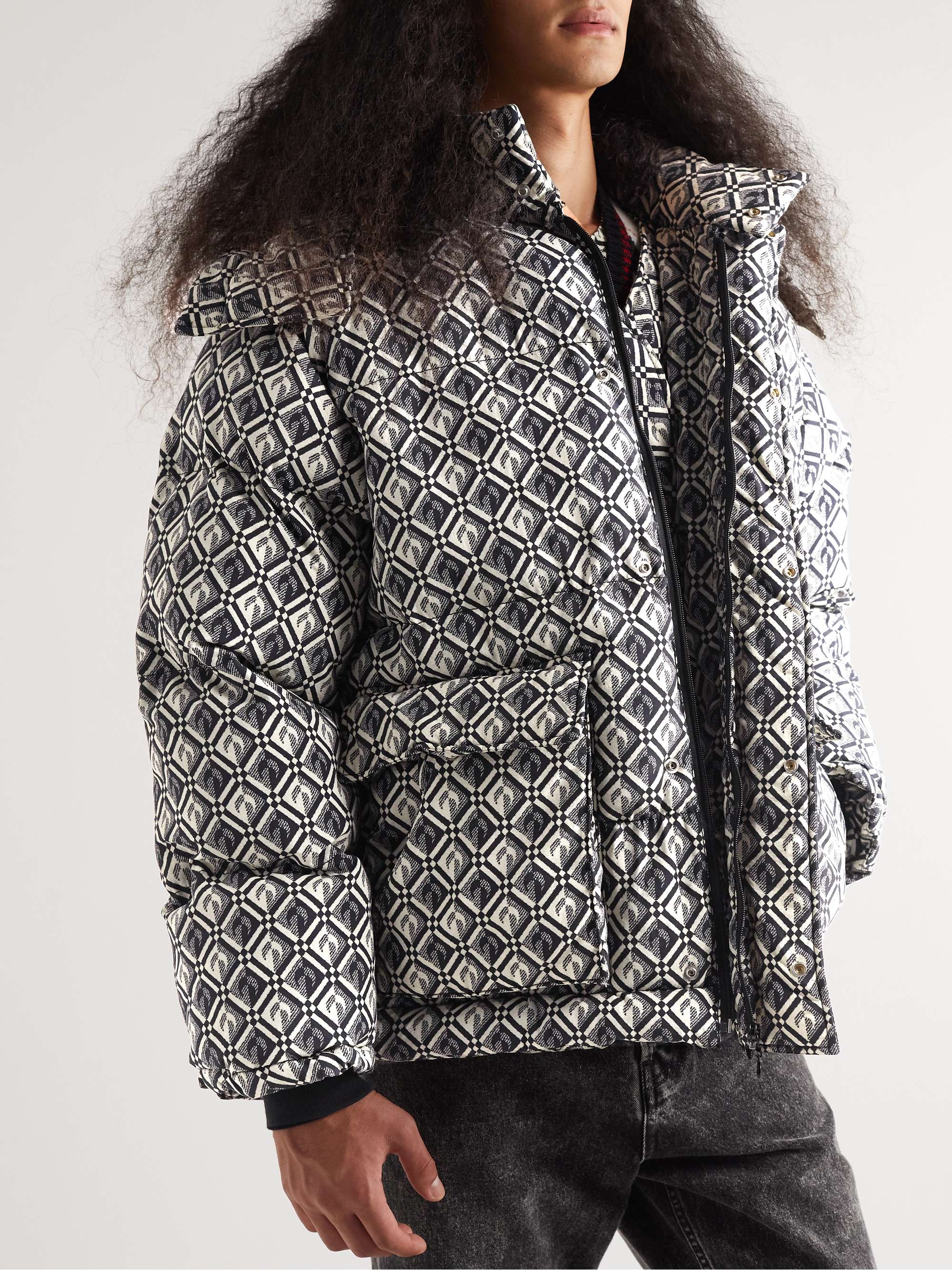 MARINE SERRE Convertible Padded Printed Recycled-Shell Hooded Jacket