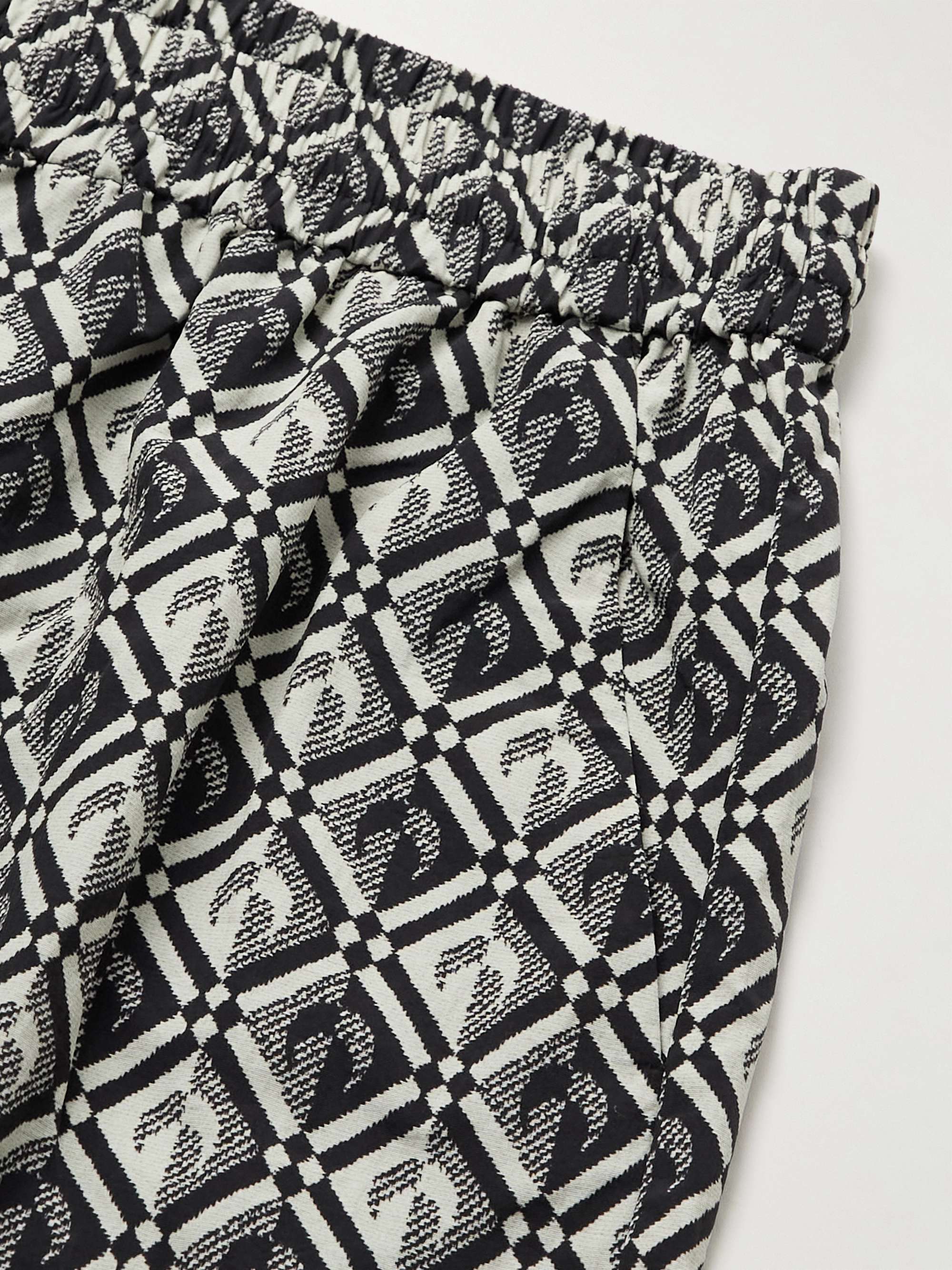 MARINE SERRE Moon Straight-Leg Printed Recycled-Moire Track Pants