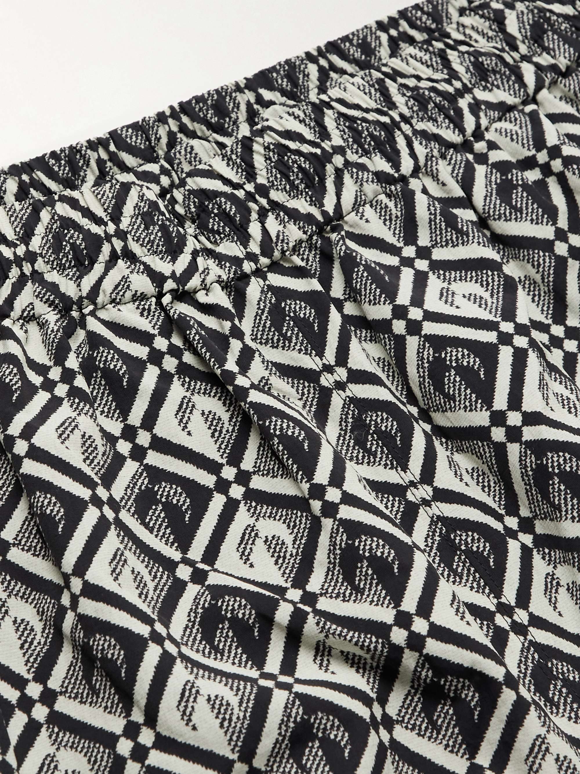 MARINE SERRE Moon Straight-Leg Printed Recycled-Moire Track Pants