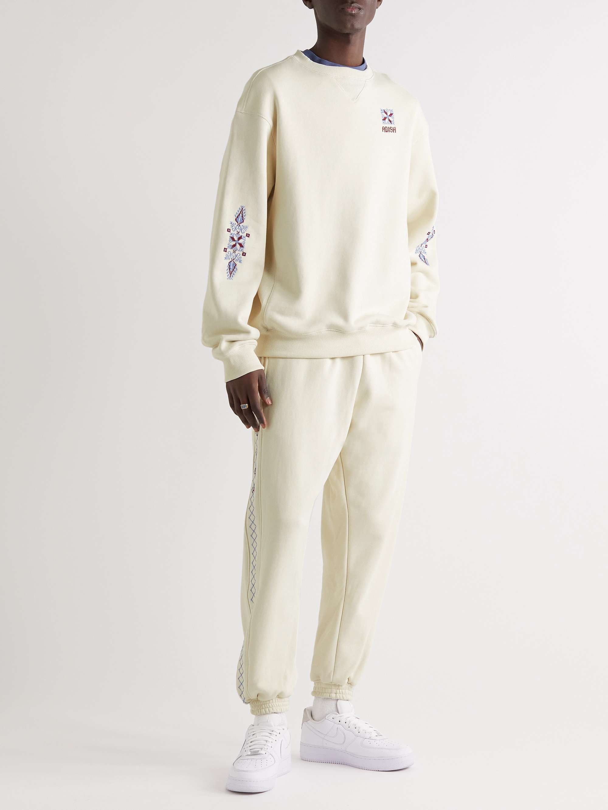 ADISH Logo-Embroidered Cotton-Jersey Sweatshirt