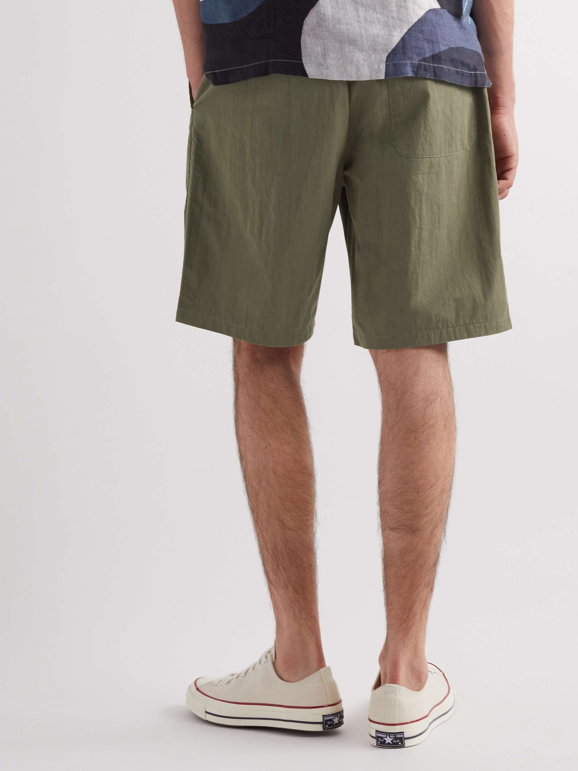 RAG & BONE Axel Straight-Leg Cotton-Blend Twill Drawstring Shorts