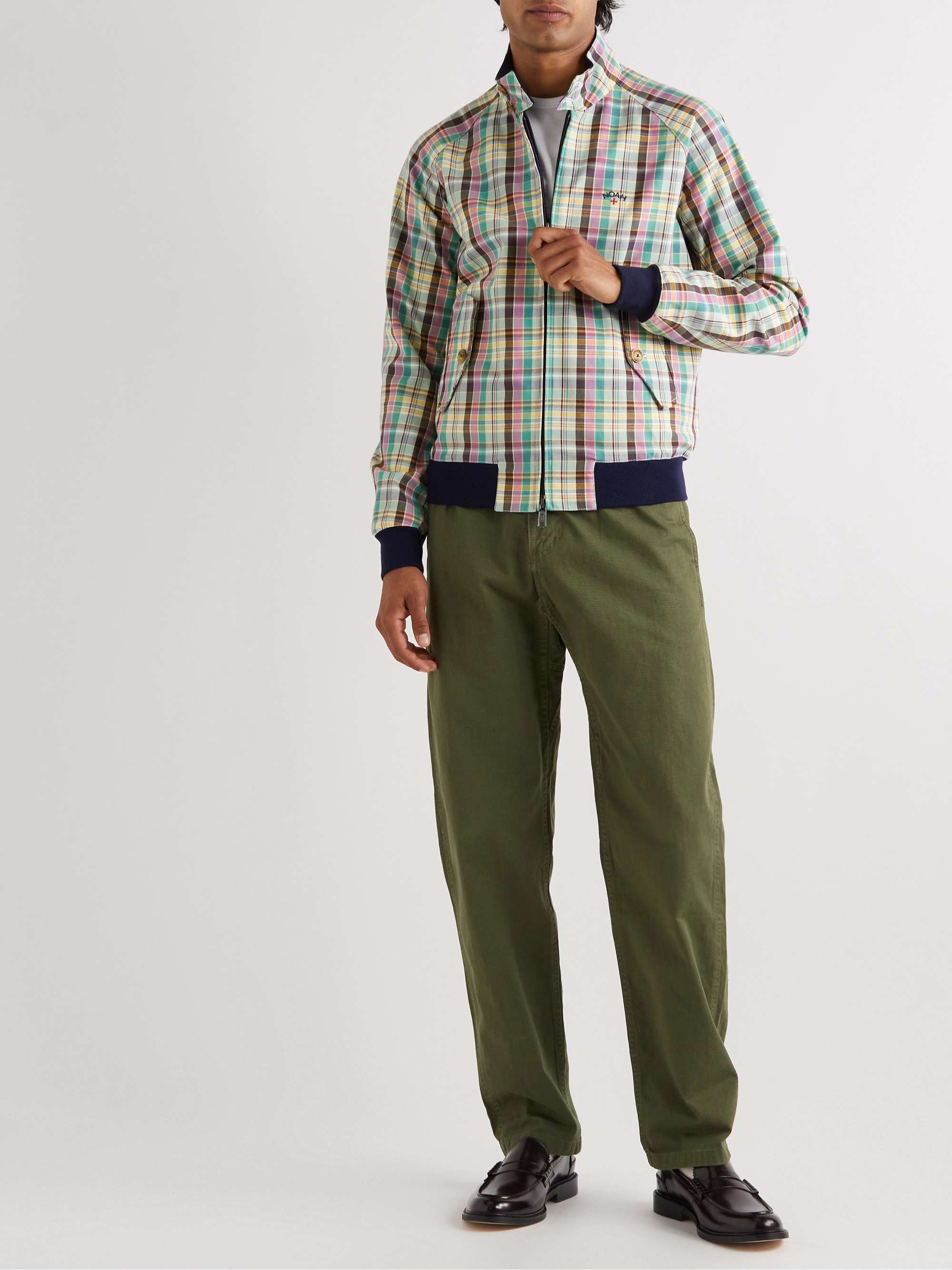 BARACUTA + Noah G9 Checked Cotton-Twill Harrington Jacket