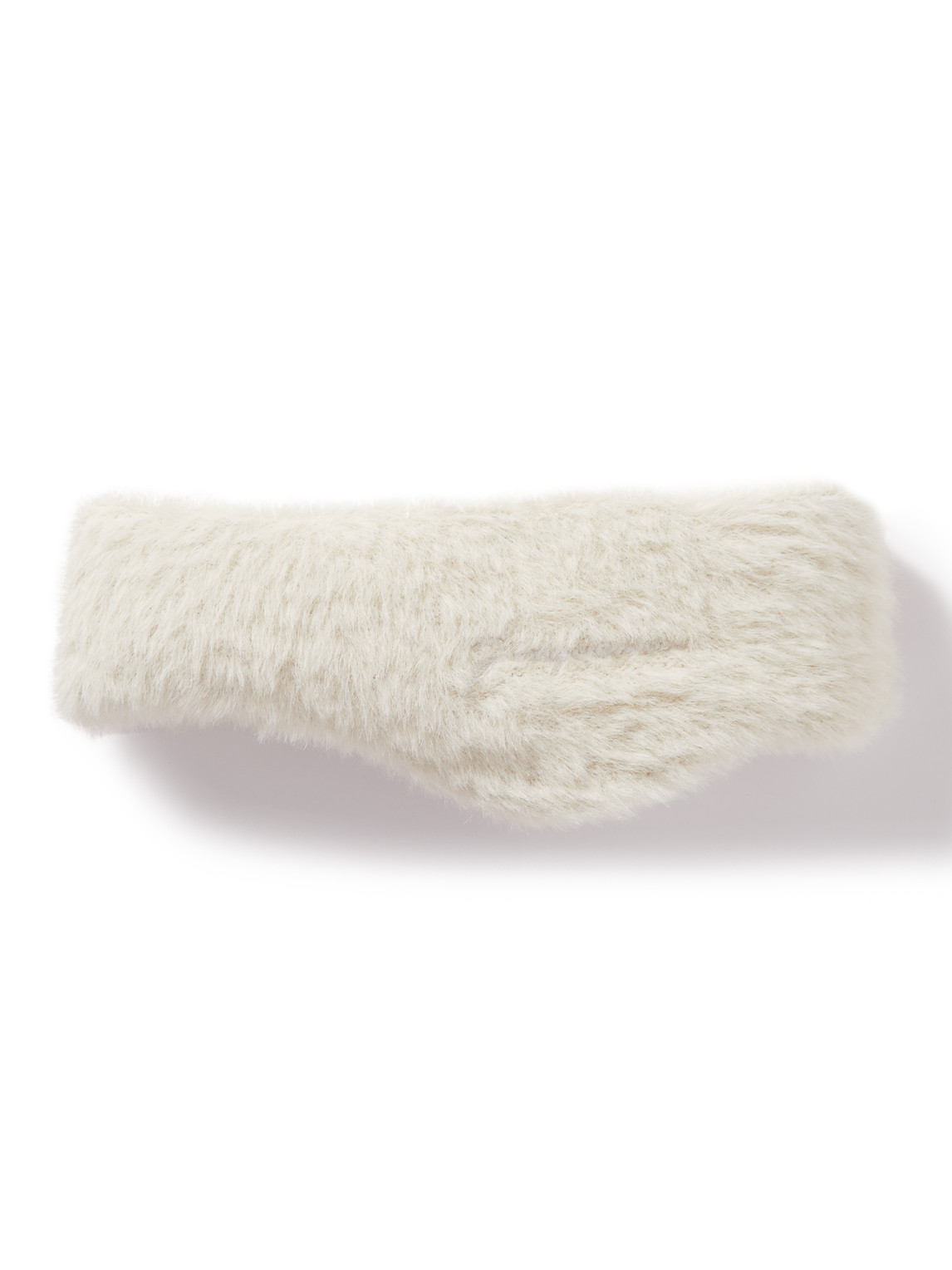Jacquemus Neve Logo-embroidered Brushed-knit Headband In Neutrals