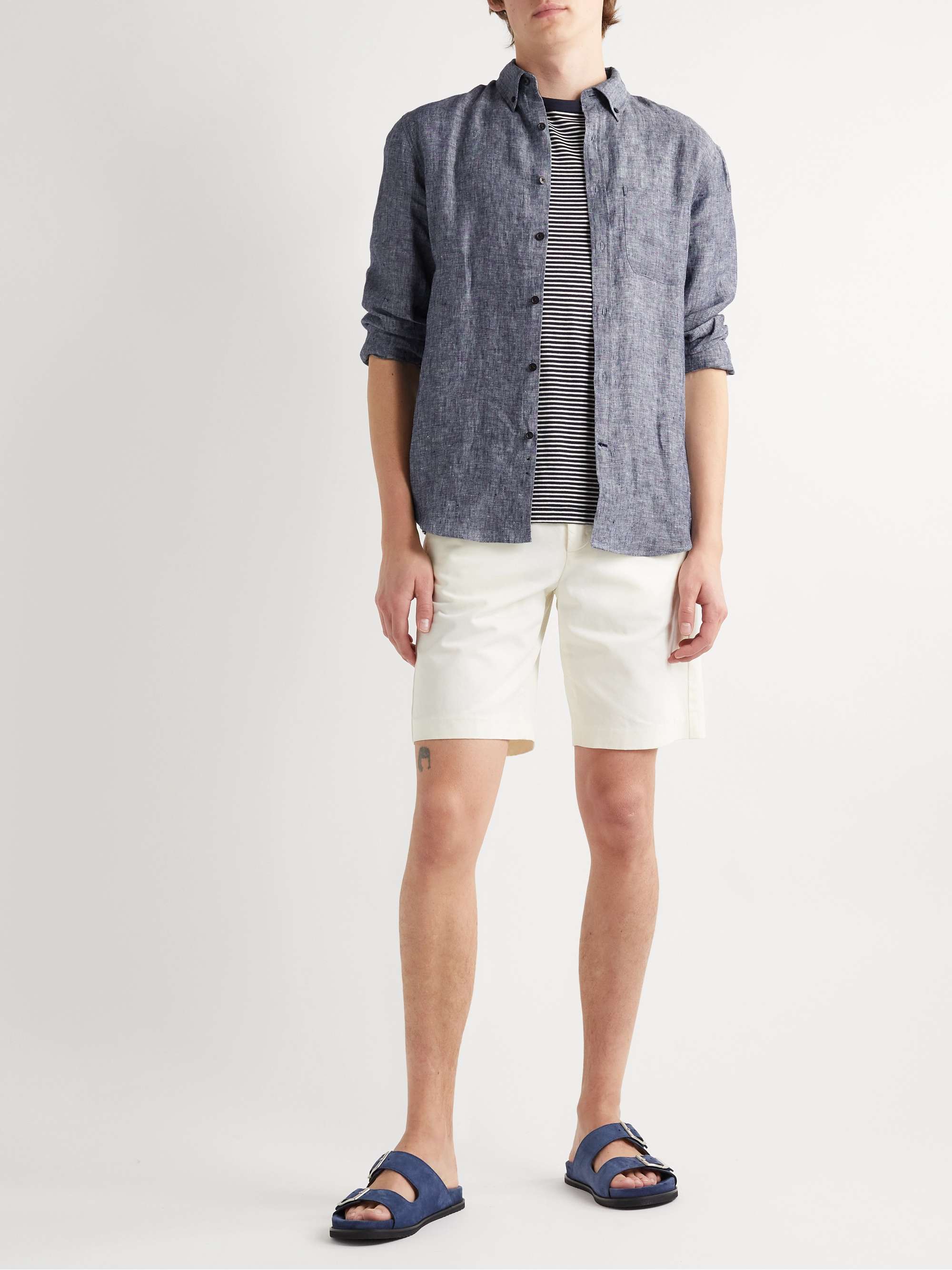 CLUB MONACO Button-Down Collar Linen Shirt
