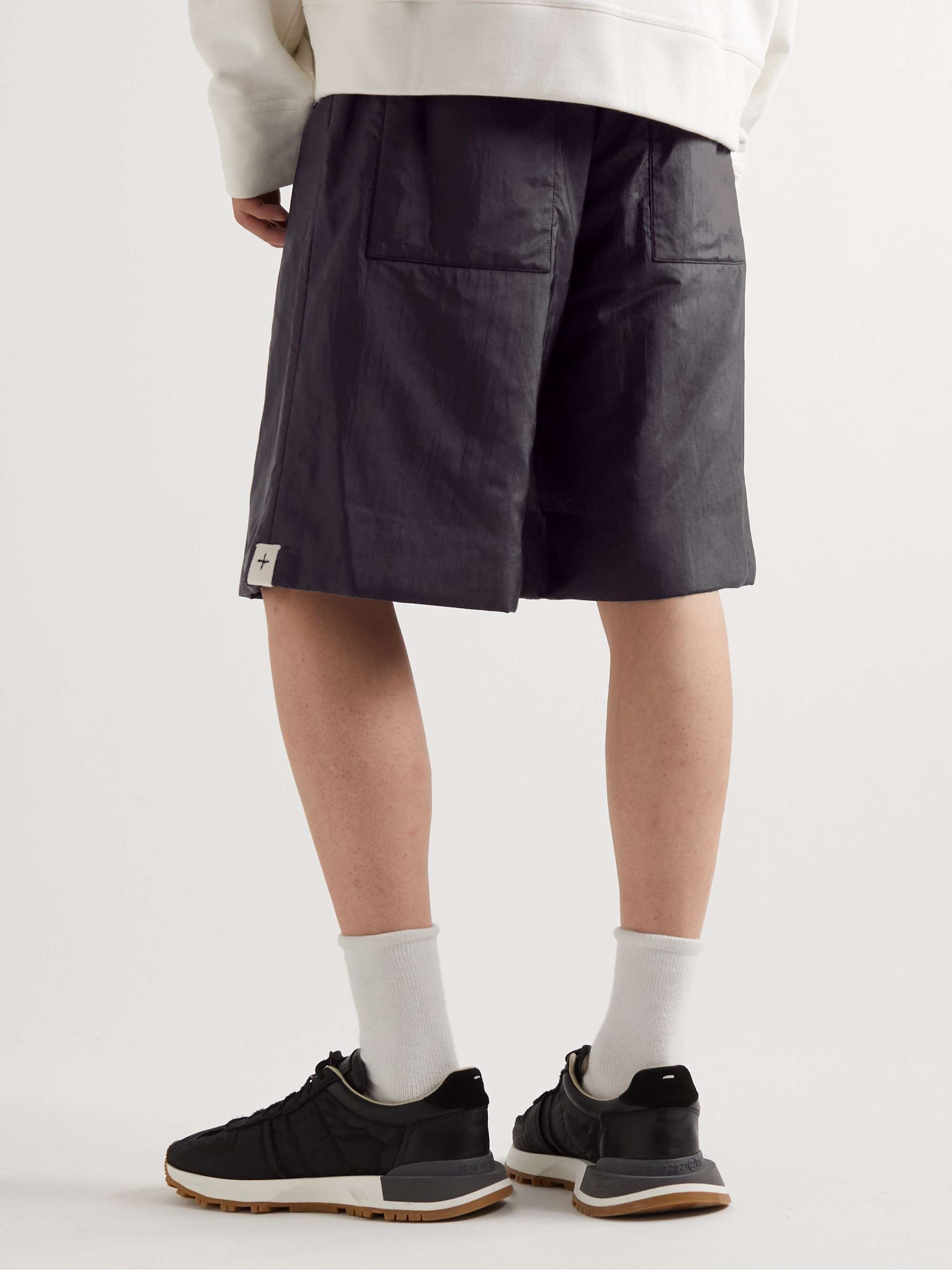 JIL SANDER Wide-Leg Shell Drawstring Shorts