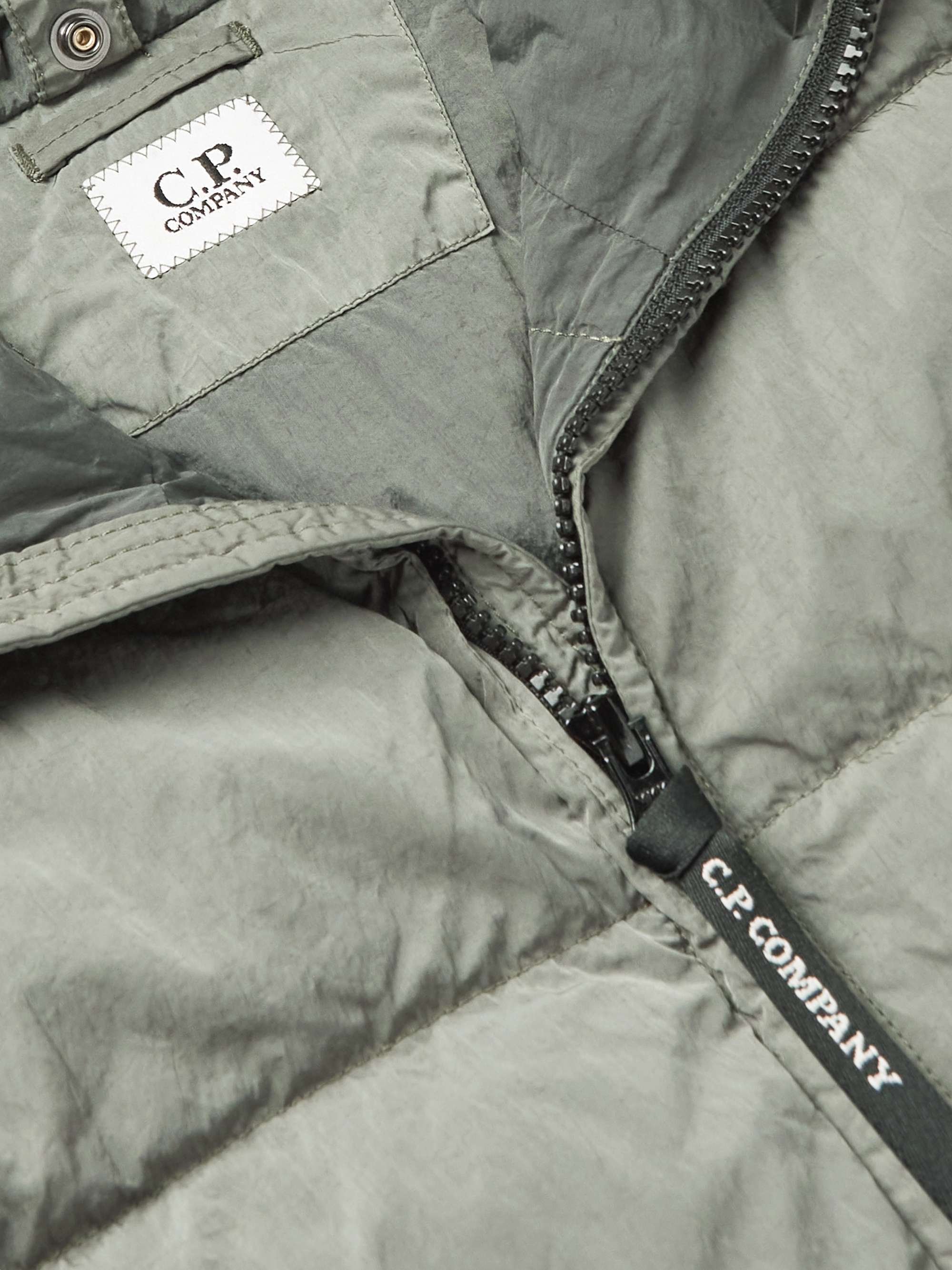 C.P. COMPANY Quilted ECONYL® Hooded Down Jacket with Goggles