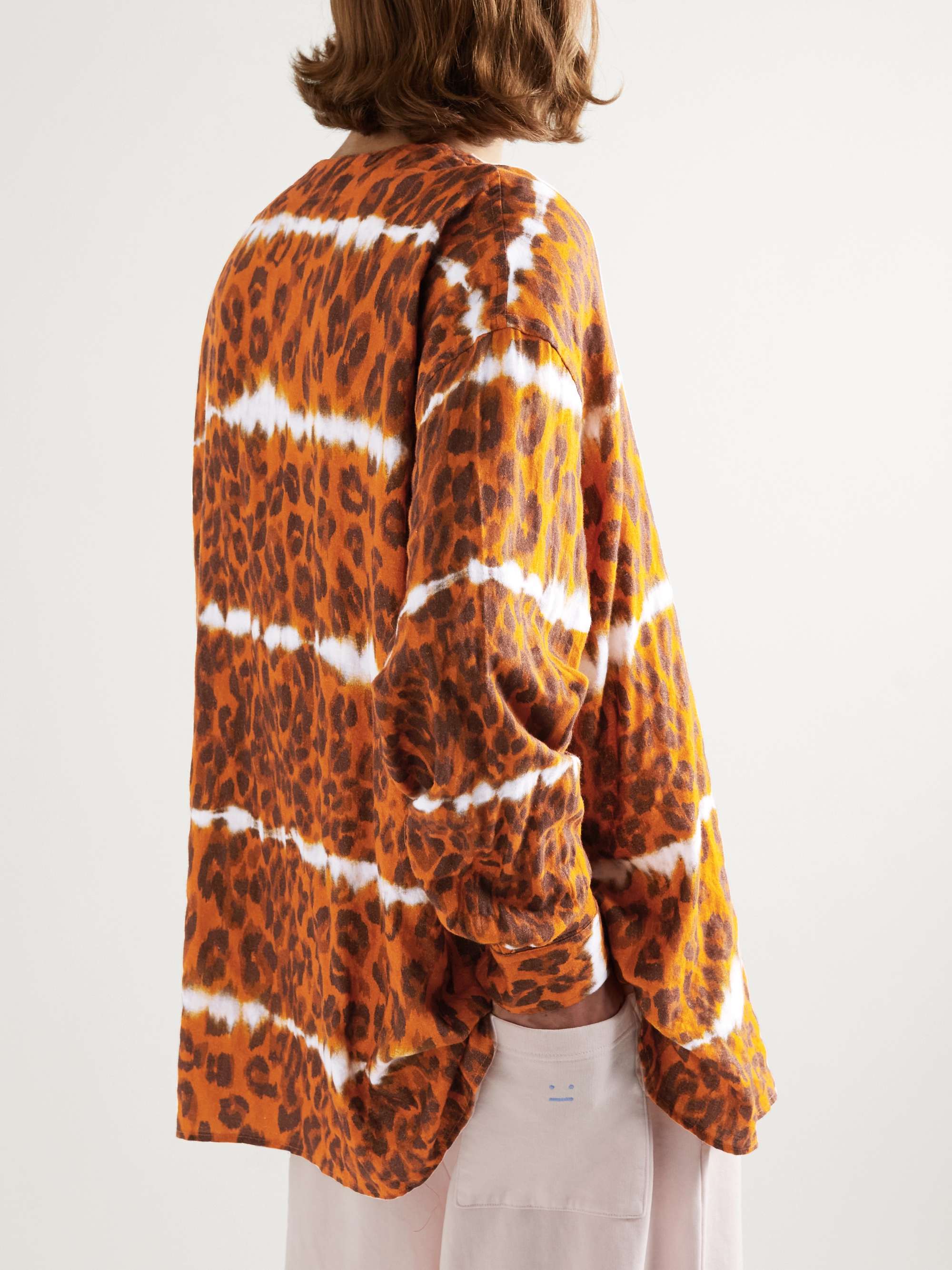 ACNE STUDIOS Sandit Leopard-Print Herringbone Organic Cotton-Blend Shirt