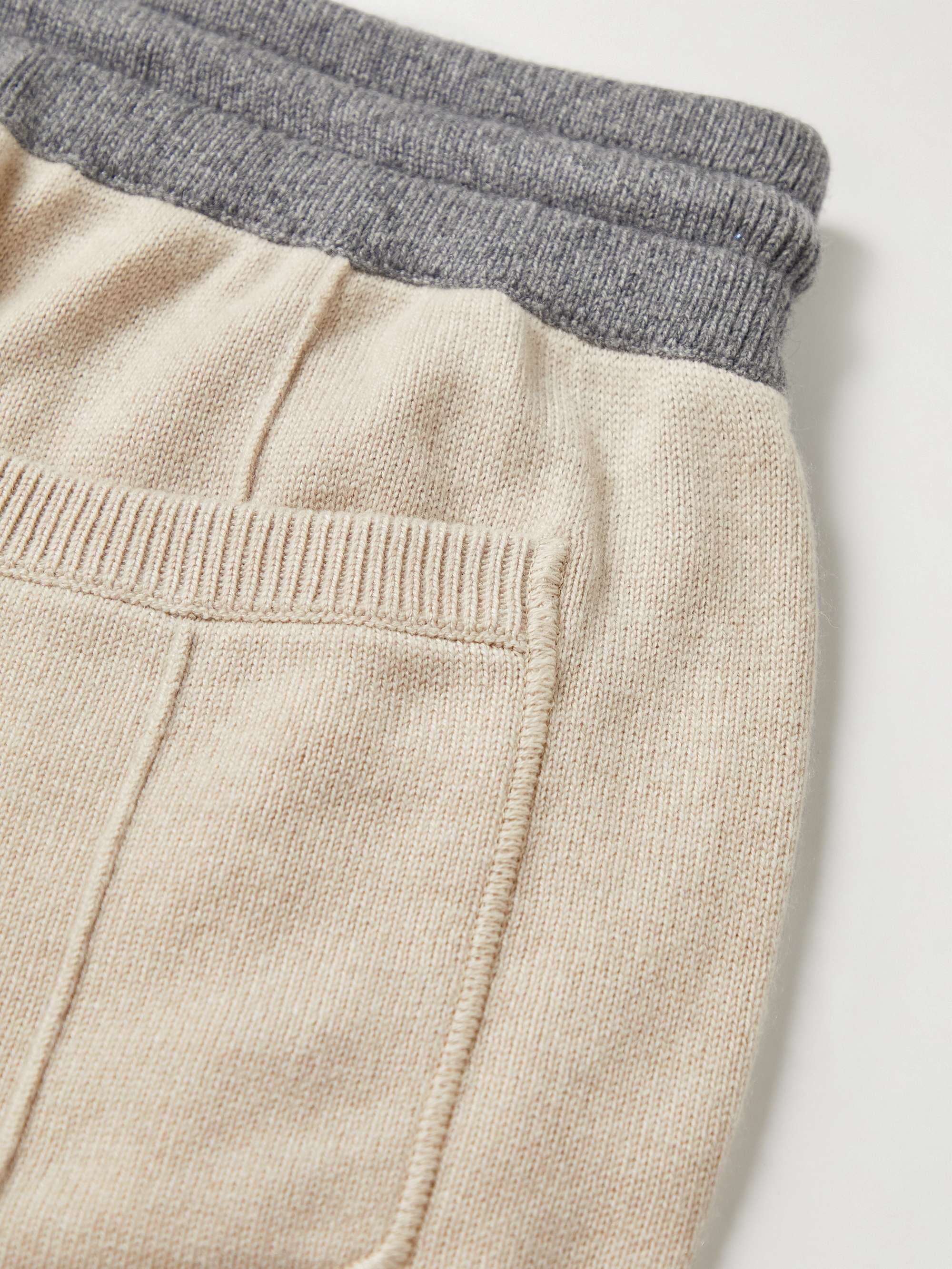 BRUNELLO CUCINELLI Tapered Two-Tone Cashmere Sweatpants