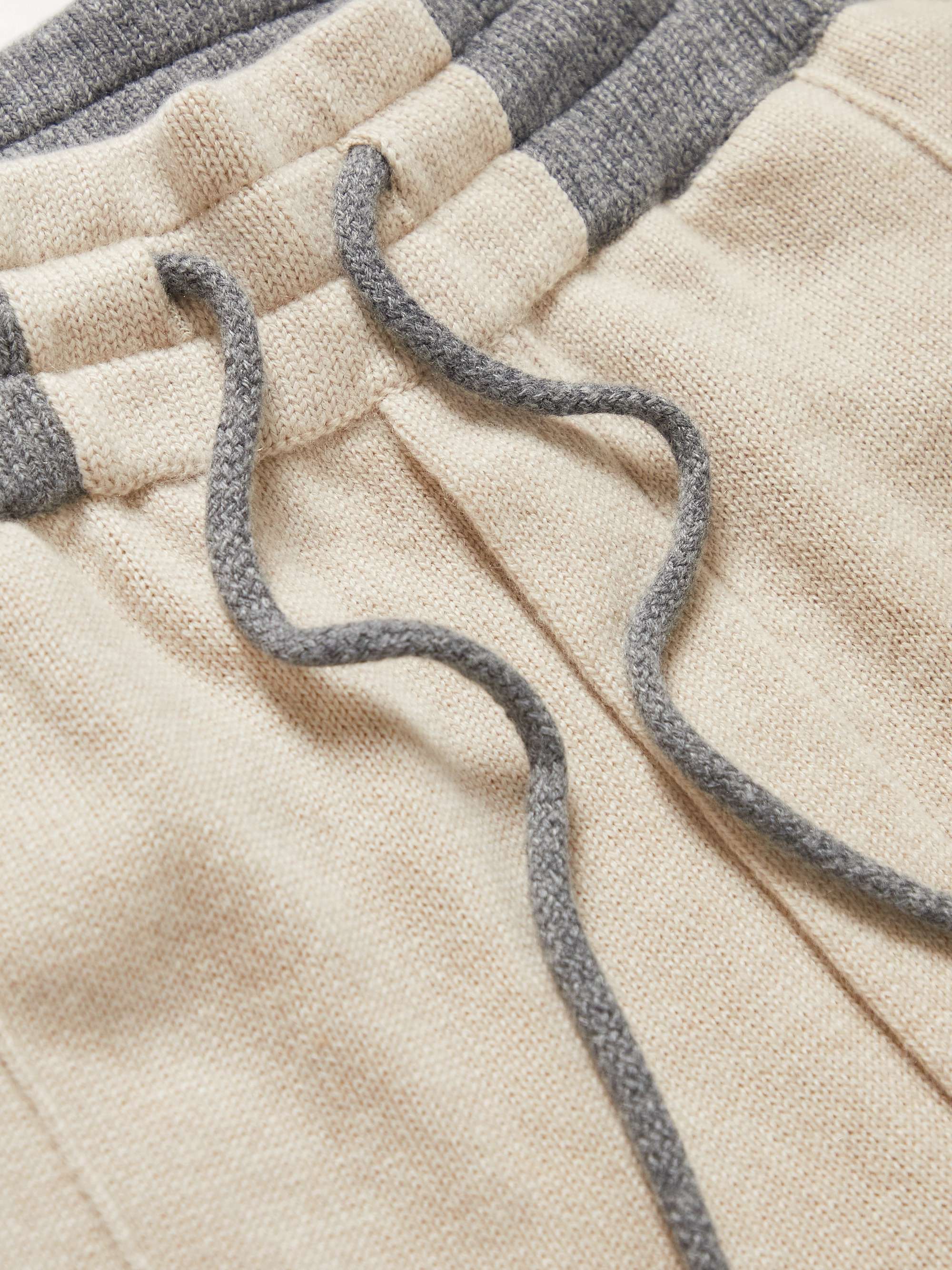 BRUNELLO CUCINELLI Tapered Two-Tone Cashmere Sweatpants