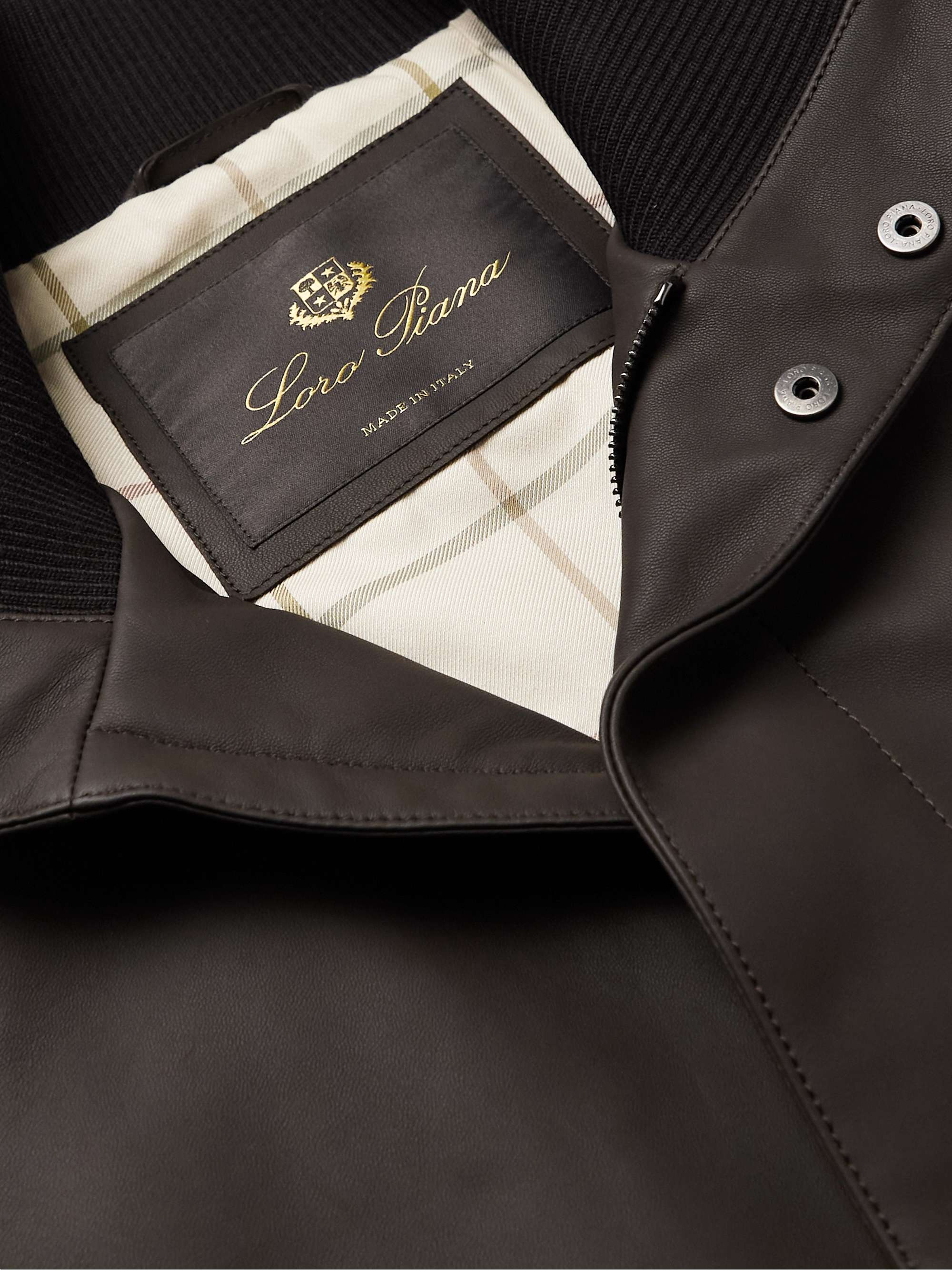 LORO PIANA Patton Leather Bomber Jacket