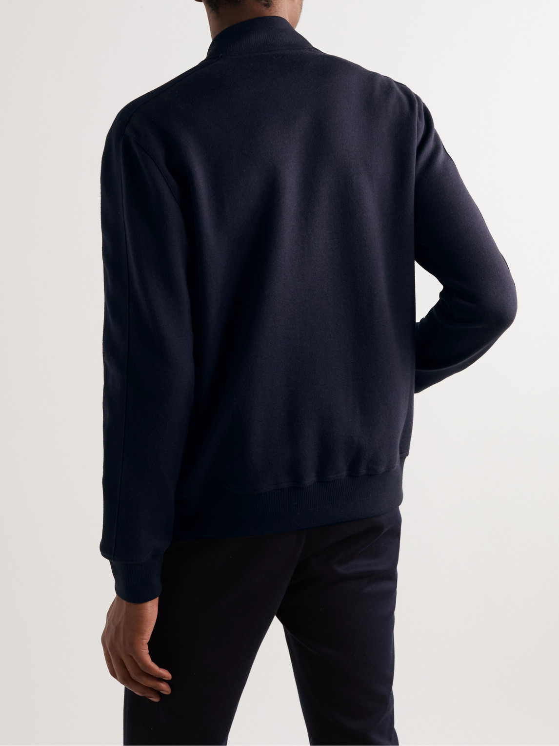 Shop Loro Piana Whitney Cotton, Silk And Cashmere-blend Zip-up Sweatshirt In Blue