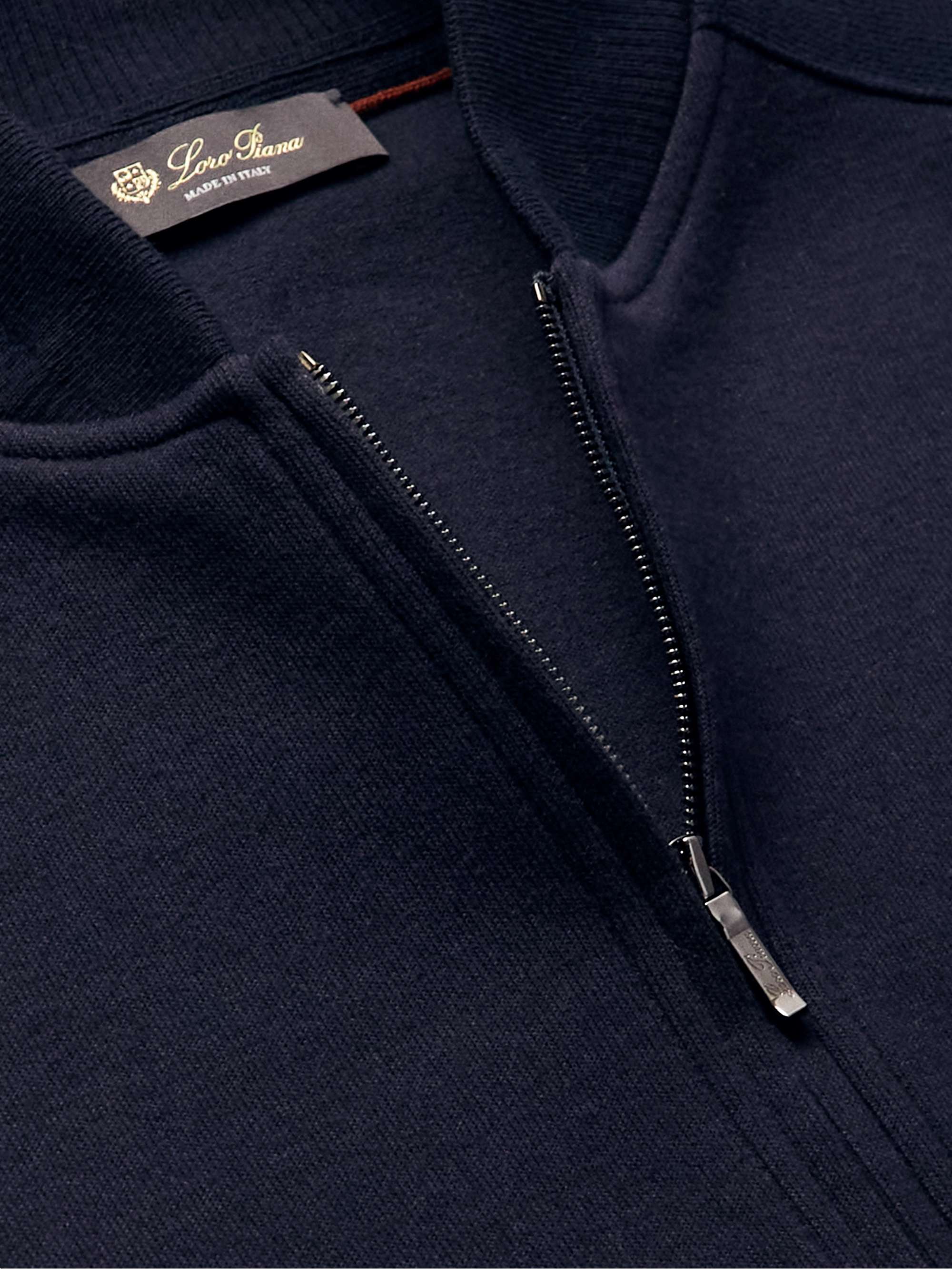 LORO PIANA Whitney Cotton, Silk and Cashmere-Blend Zip-Up Sweatshirt