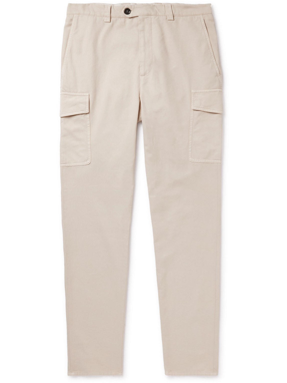 Brunello Cucinelli Straight-leg Cotton-twill Cargo Trousers In Neutrals