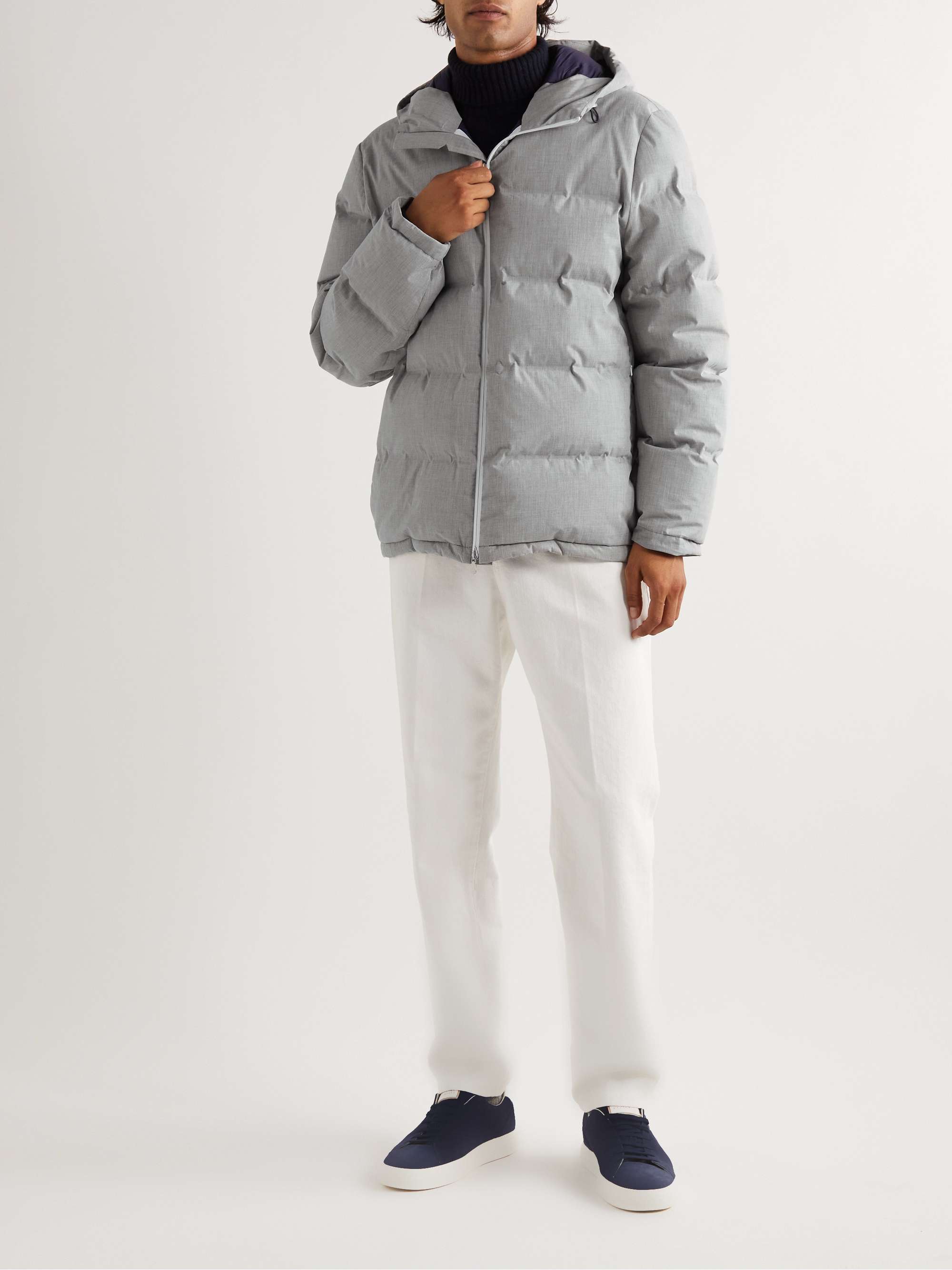 BRUNELLO CUCINELLI Quilted Cotton Hooded Down Jacket for Men | MR PORTER