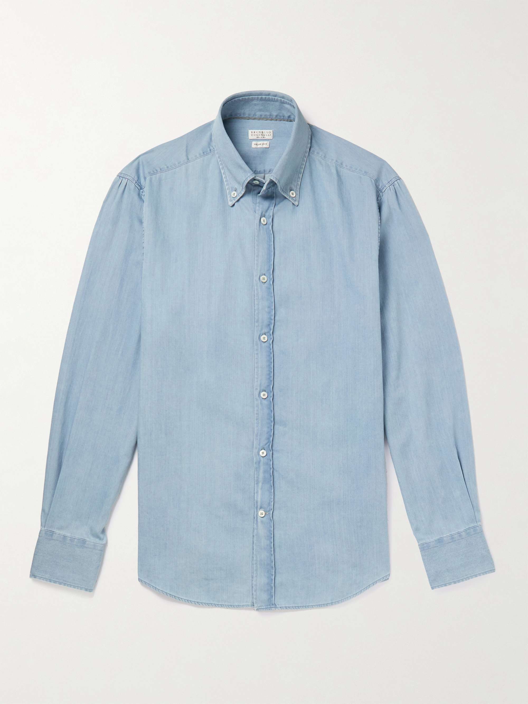 Button-Down Collar Denim Shirt