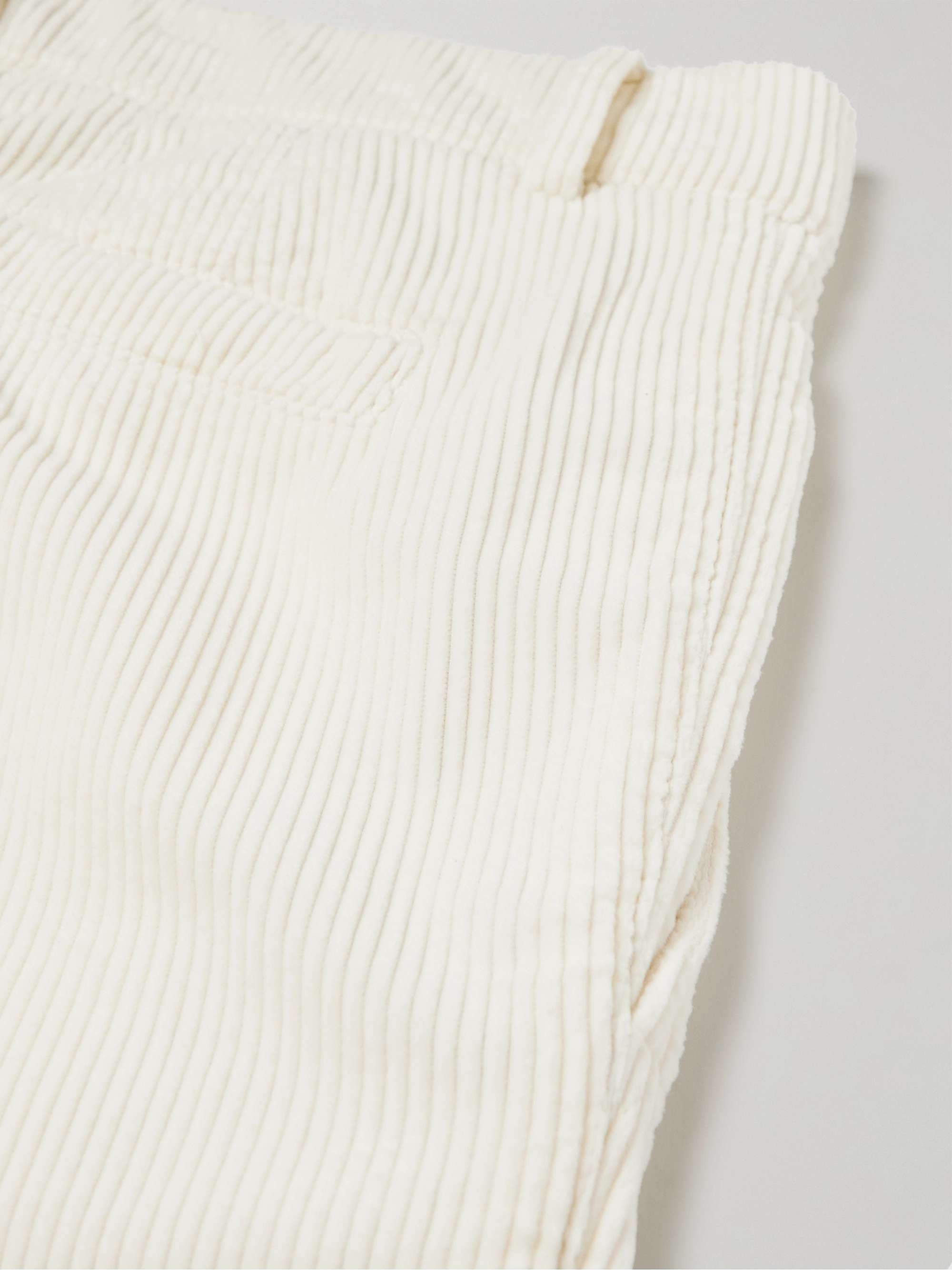 BRUNELLO CUCINELLI Straight-Leg Pleated Cotton-Corduroy Trousers