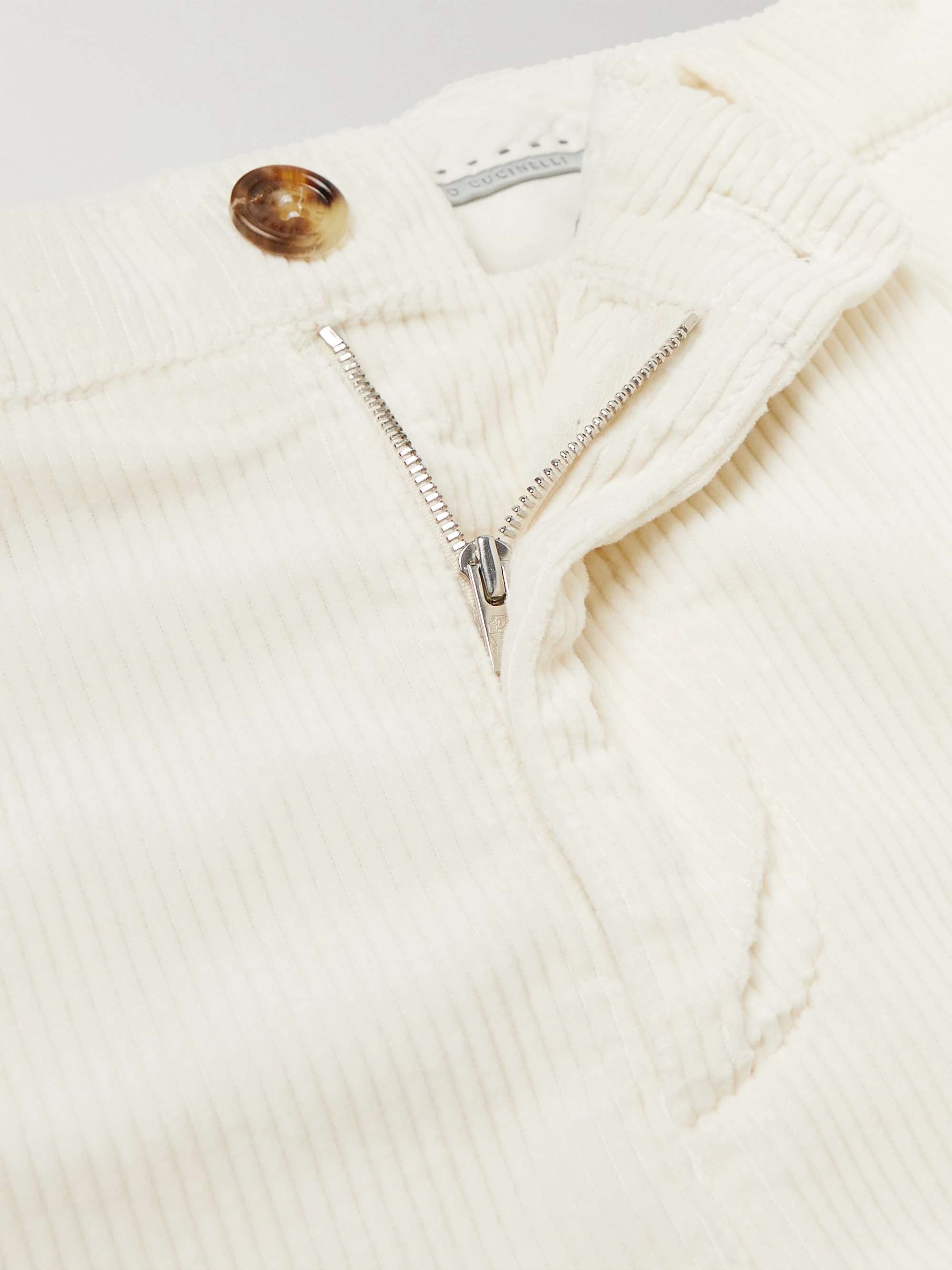 BRUNELLO CUCINELLI Straight-Leg Pleated Cotton-Corduroy Trousers