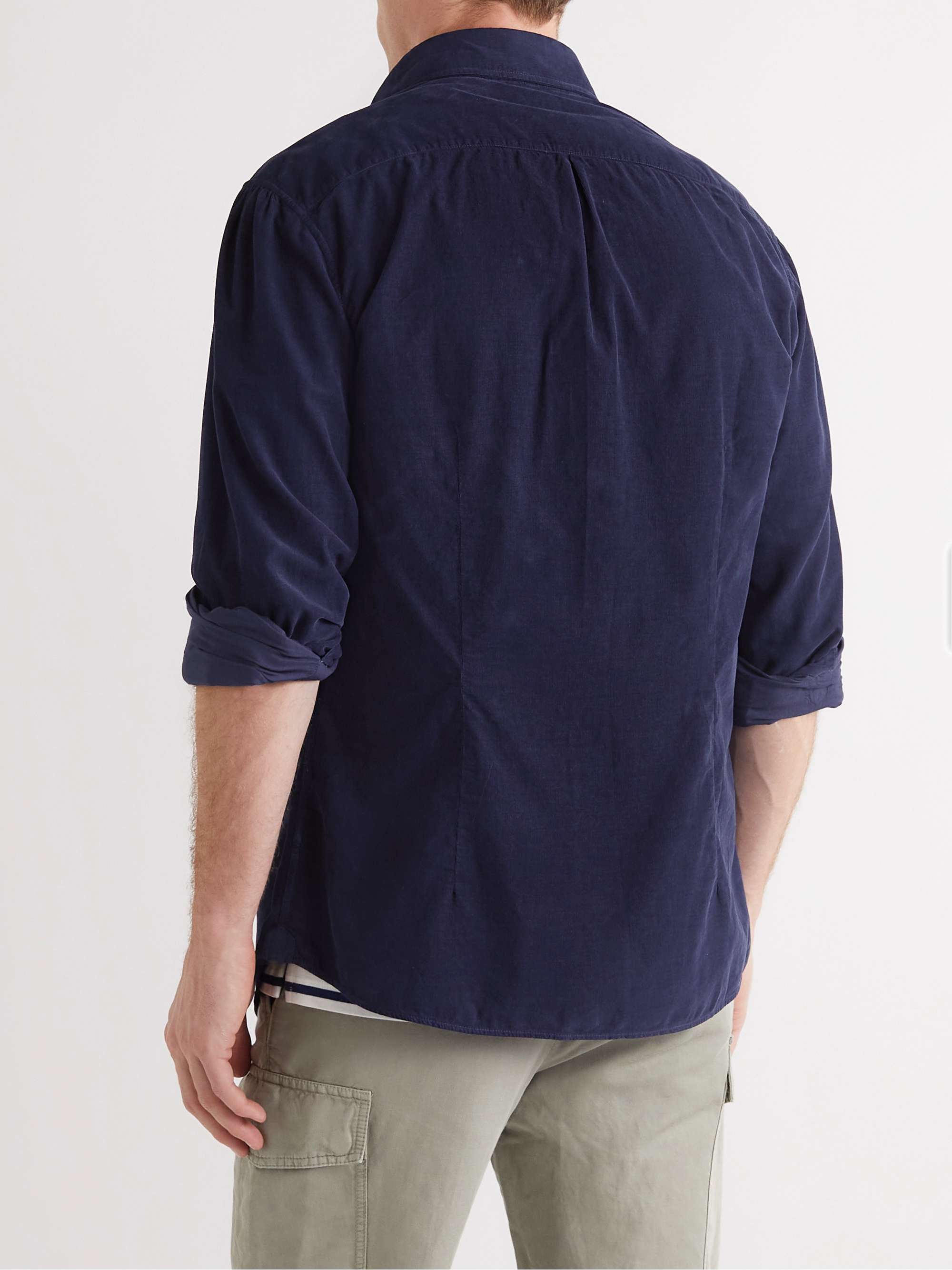 BRUNELLO CUCINELLI Slim-Fit Button-Down Collar Cotton-Corduroy Shirt