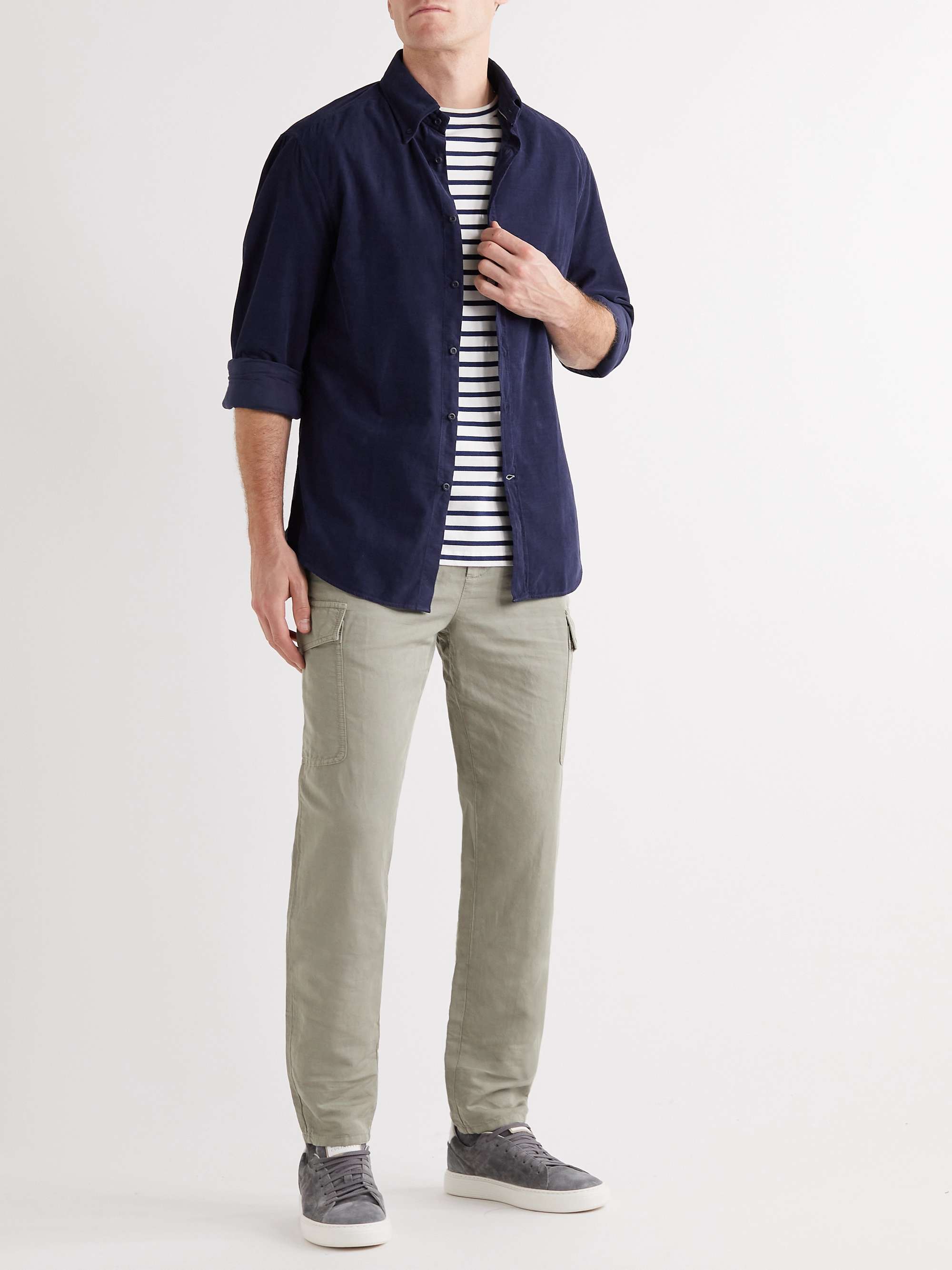 BRUNELLO CUCINELLI Slim-Fit Button-Down Collar Cotton-Corduroy Shirt