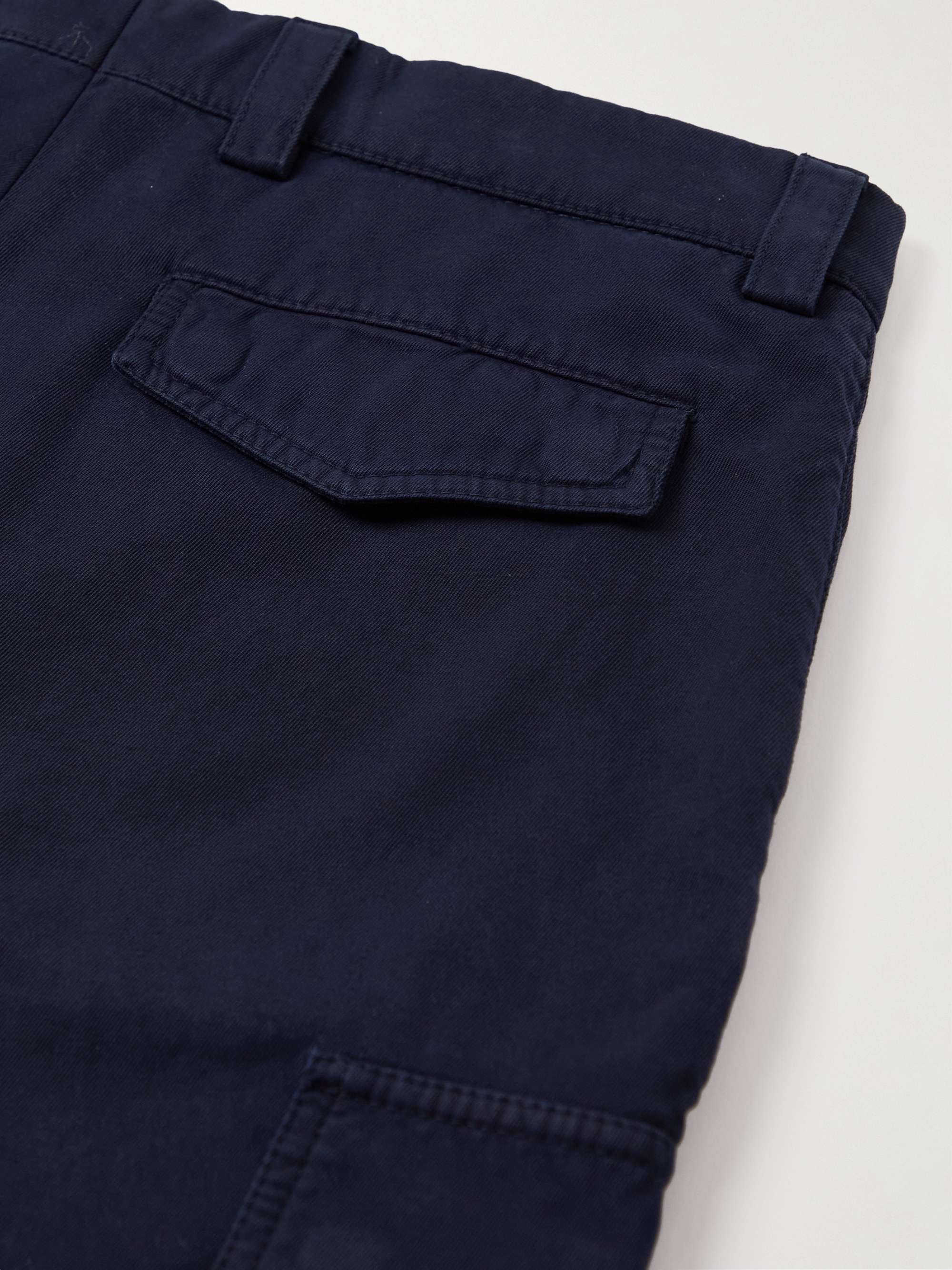 Navy Straight-Leg Cotton-Twill Cargo Trousers | BRUNELLO CUCINELLI | MR ...