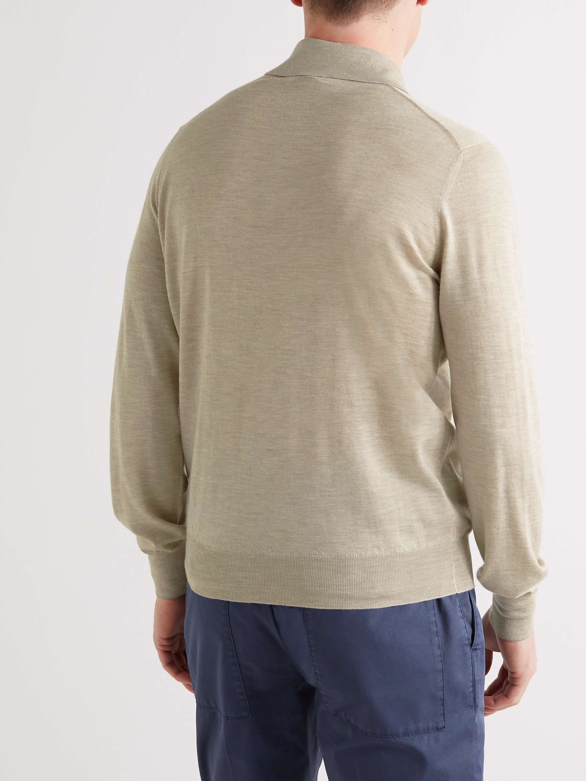 BRUNELLO CUCINELLI Cashmere and Silk-Blend Polo Shirt
