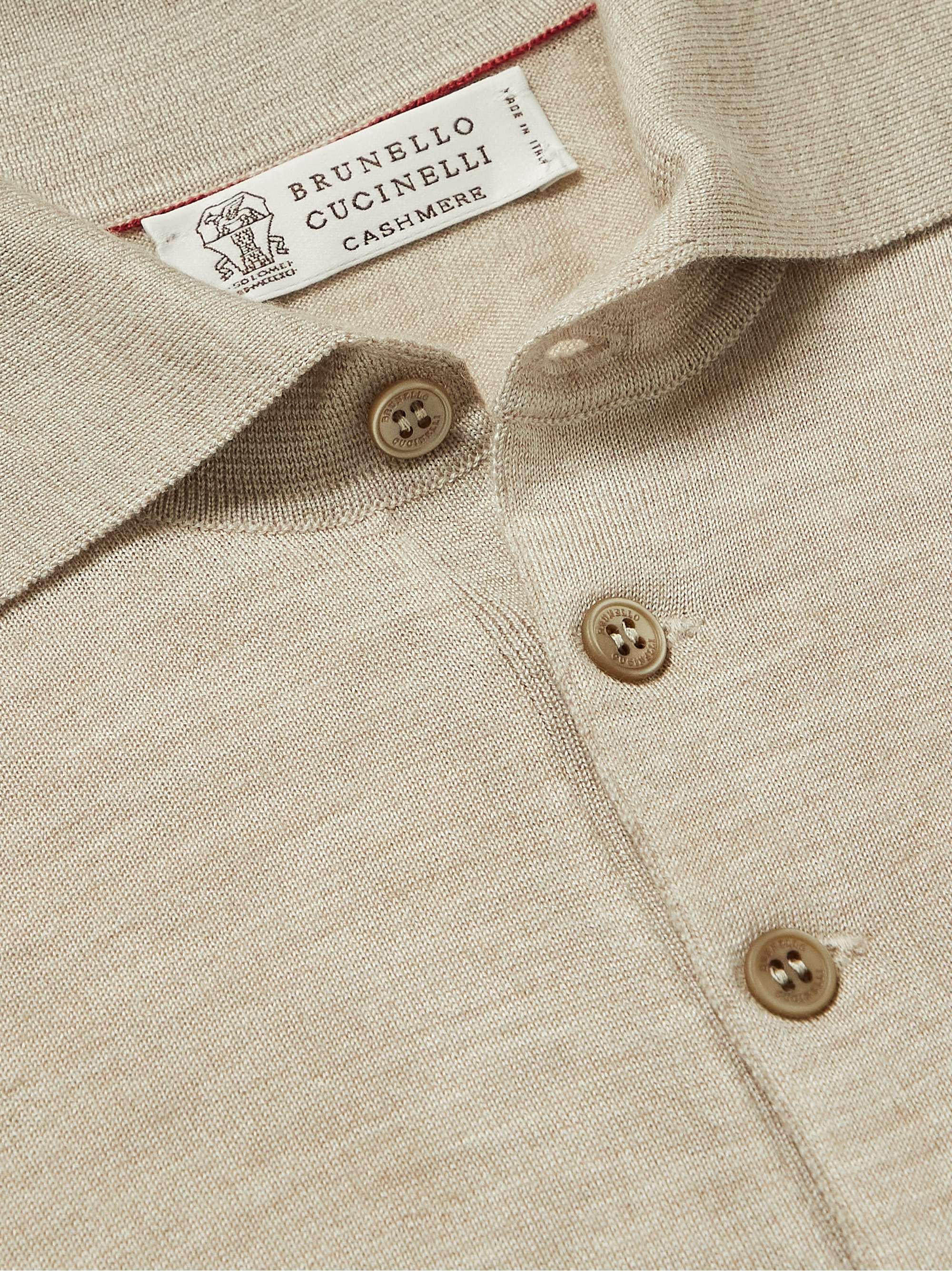 BRUNELLO CUCINELLI Cashmere and Silk-Blend Polo Shirt