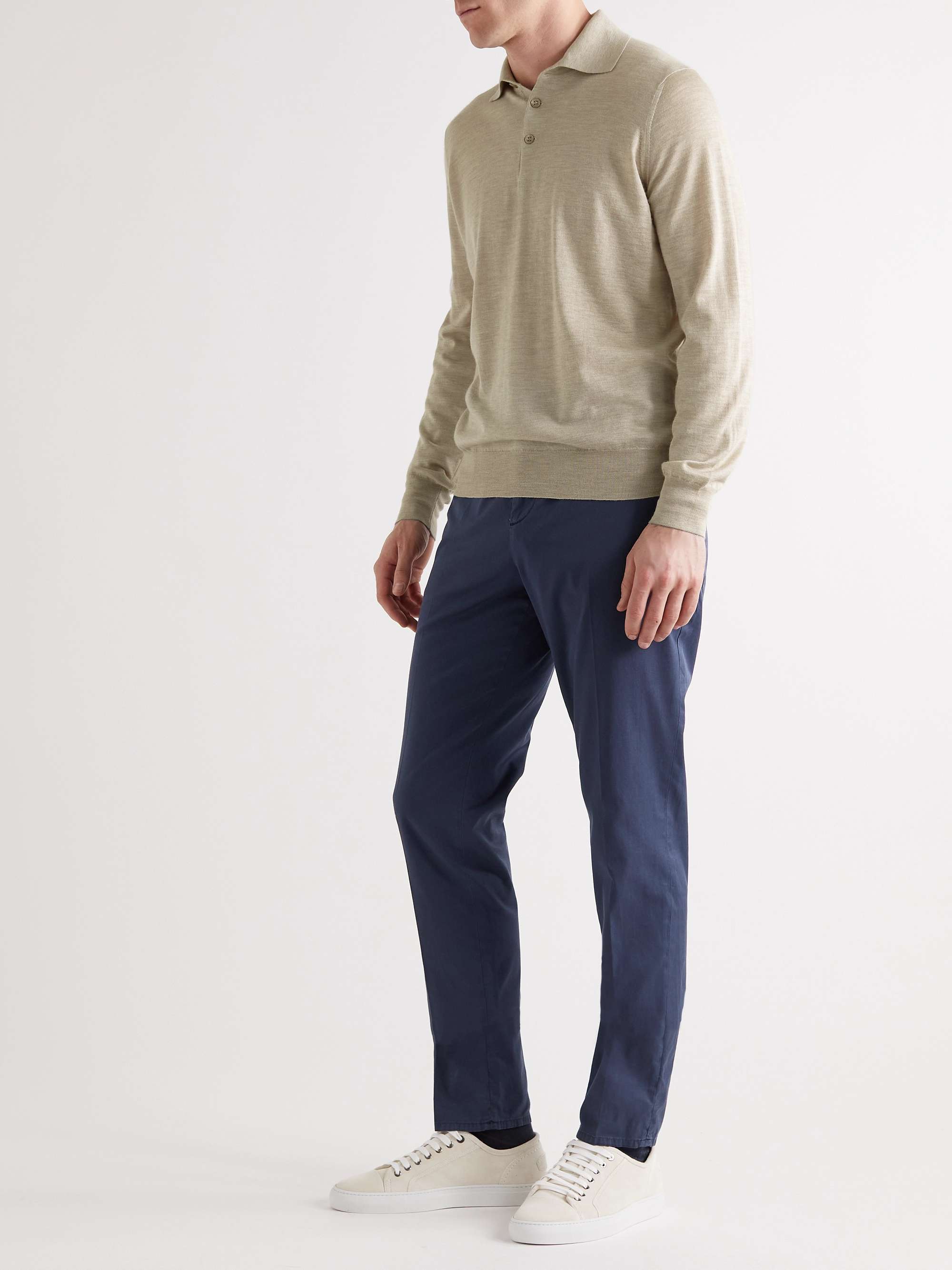 BRUNELLO CUCINELLI Cashmere and Silk-Blend Polo Shirt