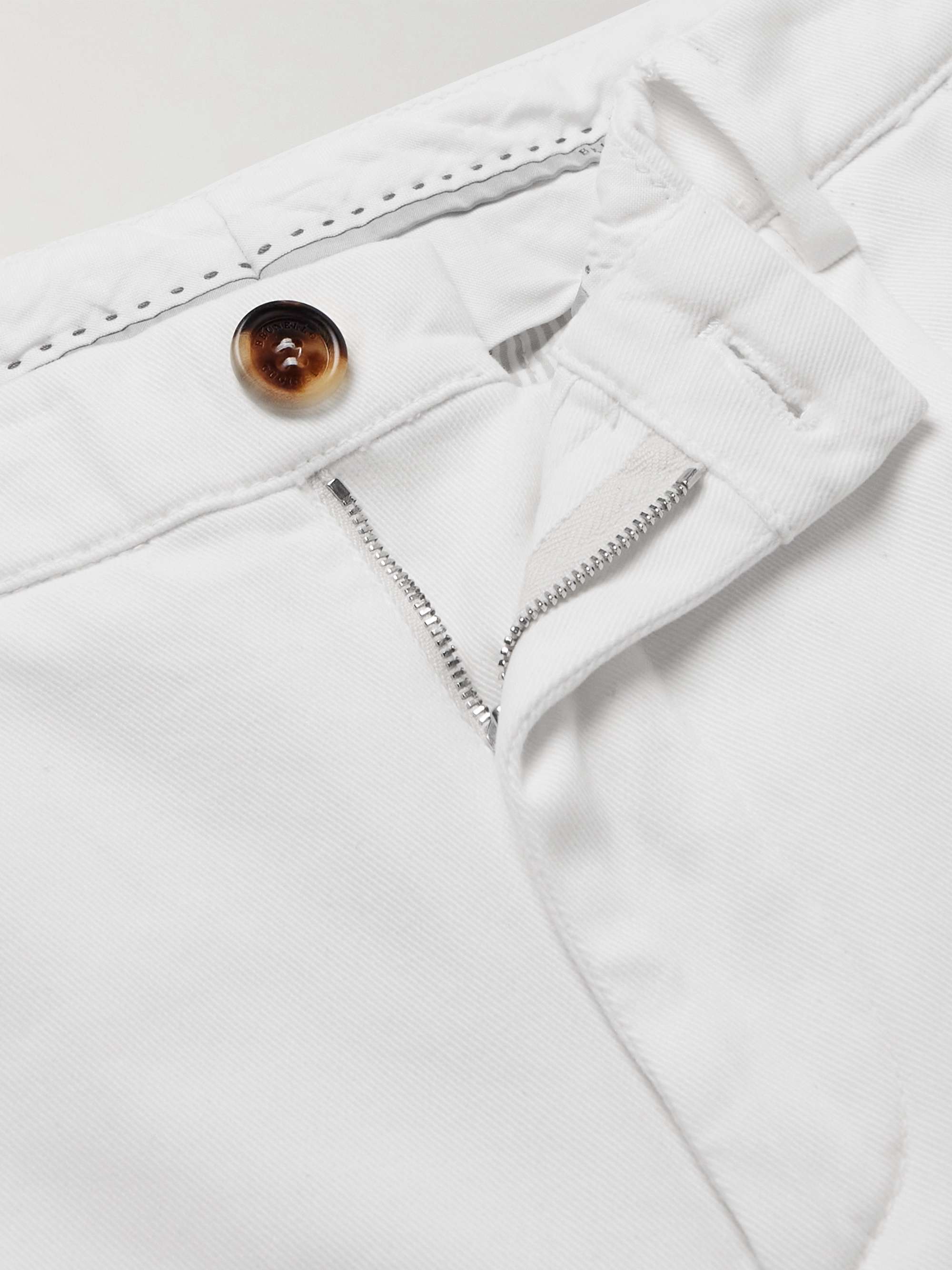 BRUNELLO CUCINELLI Straight-Leg Pleated Stretch-Cotton Twill Trousers