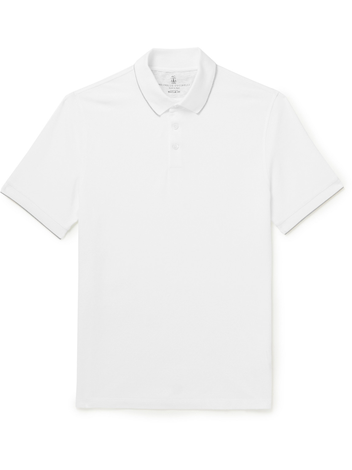 Brunello Cucinelli Classic S/s Cotton Polo In White