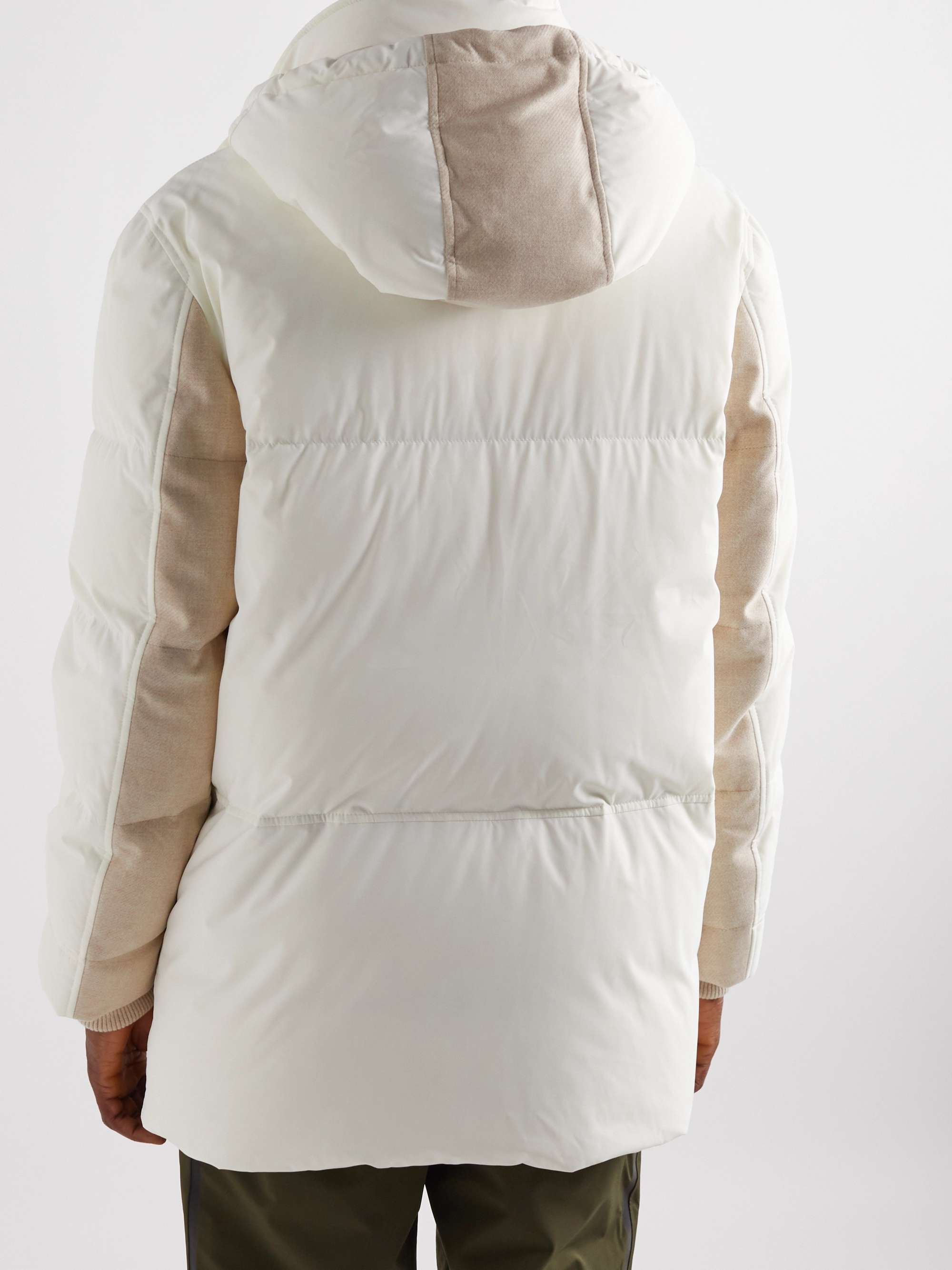 BRUNELLO CUCINELLI Two-Tone Quilted Panelled Hooded Down Ski Jacket