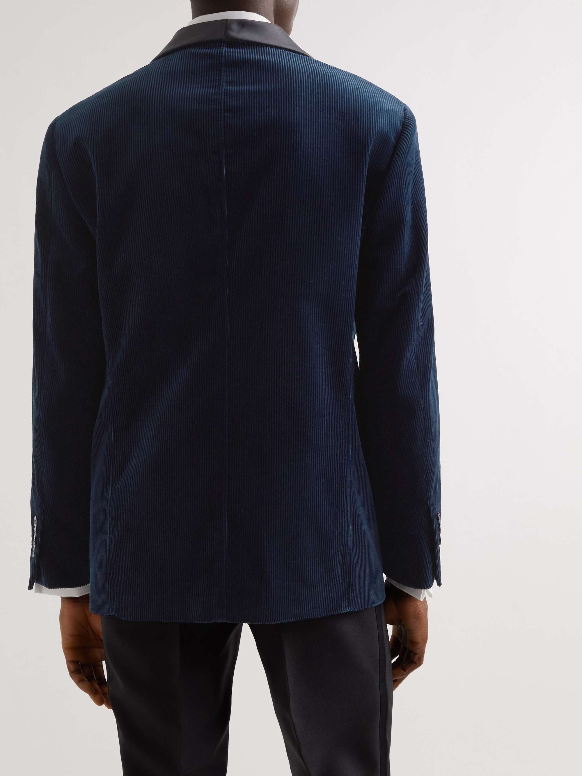 BRUNELLO CUCINELLI Shawl-Collar Cotton and Silk-Blend Corduroy Tuxedo Jacket