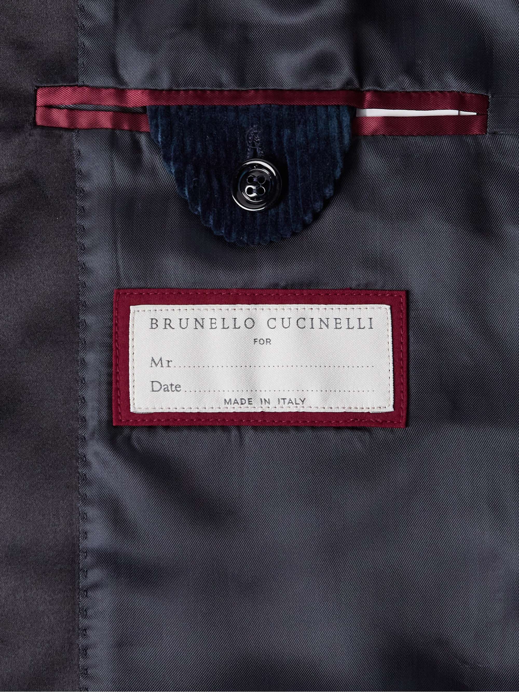 BRUNELLO CUCINELLI Shawl-Collar Cotton and Silk-Blend Corduroy Tuxedo ...