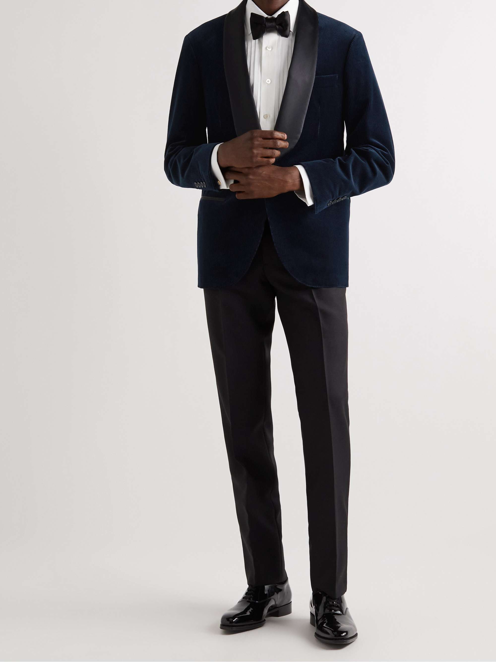 BRUNELLO CUCINELLI Shawl-Collar Cotton and Silk-Blend Corduroy Tuxedo Jacket