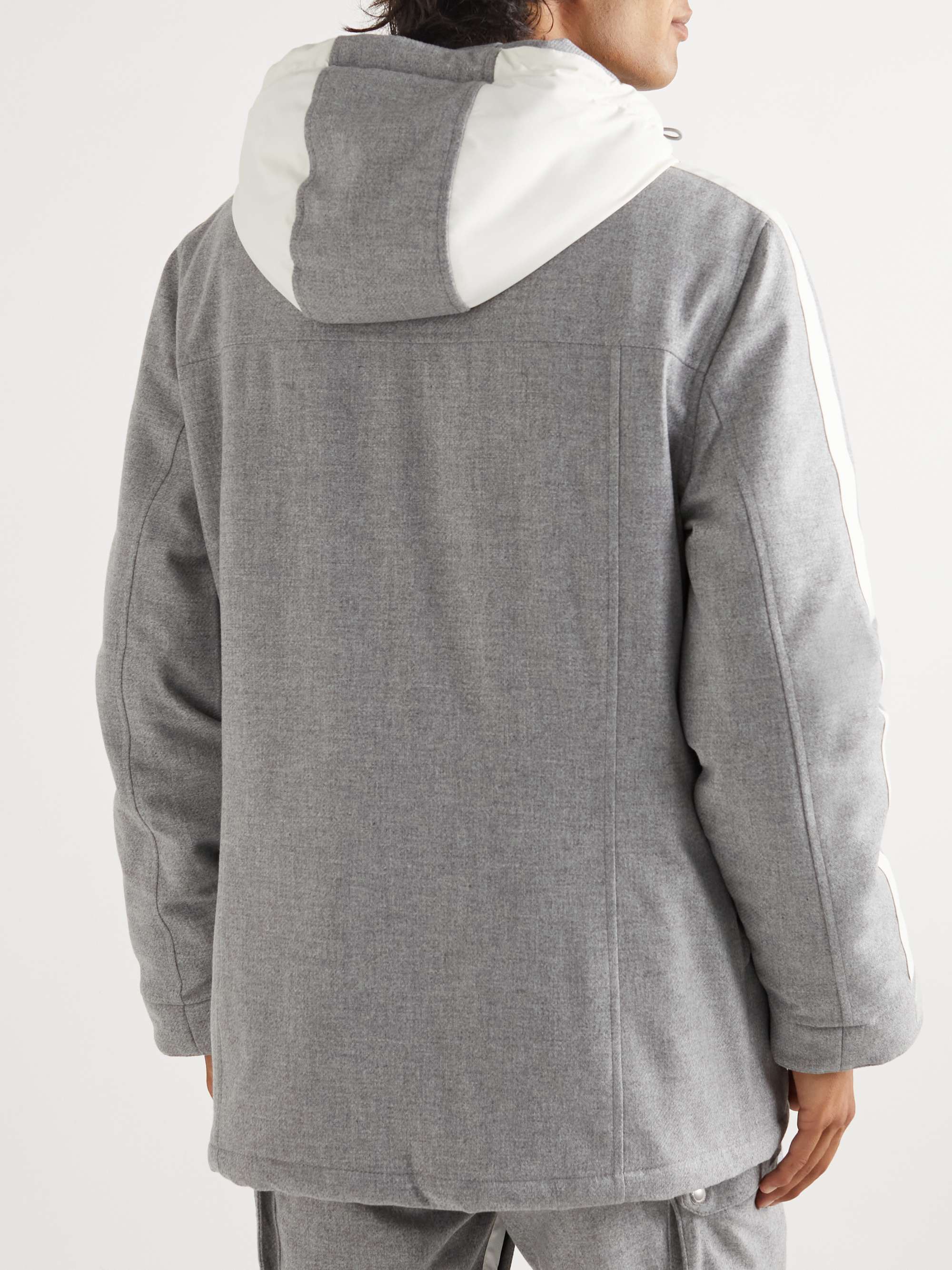 BRUNELLO CUCINELLI Two-Tone Quilted Shell-Trimmed Wool, Silk and Cashmere-Blend Ski Jacket