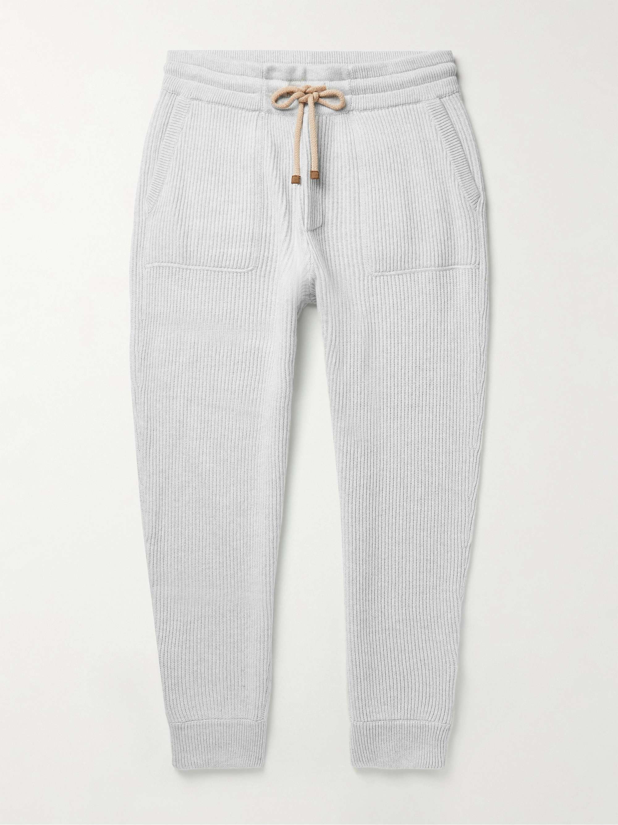 BRUNELLO CUCINELLI Ribbed Cashmere Sweatpants for Men