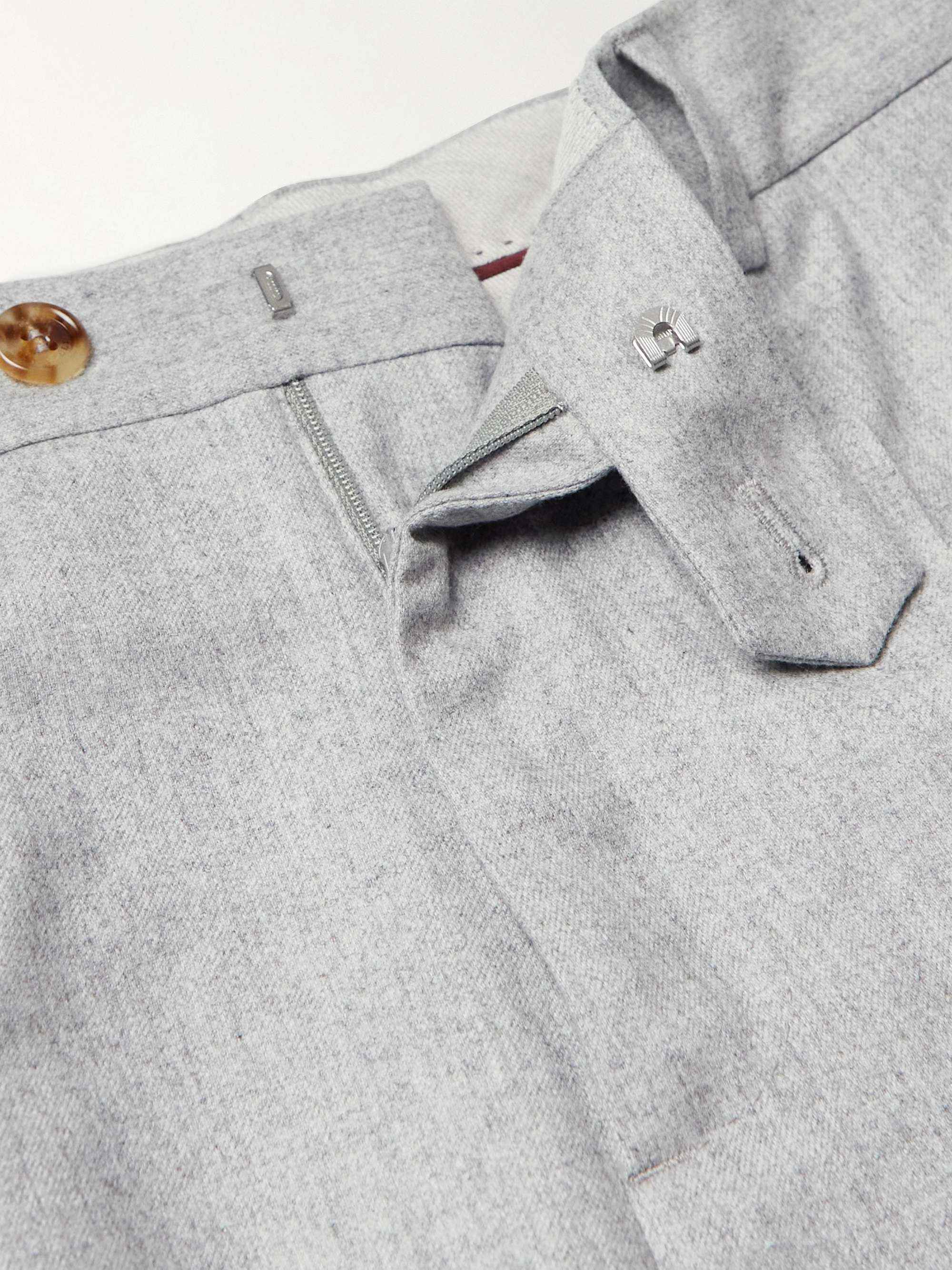 BRUNELLO CUCINELLI Straight-Leg Pleated Wool-Blend Suit Trousers