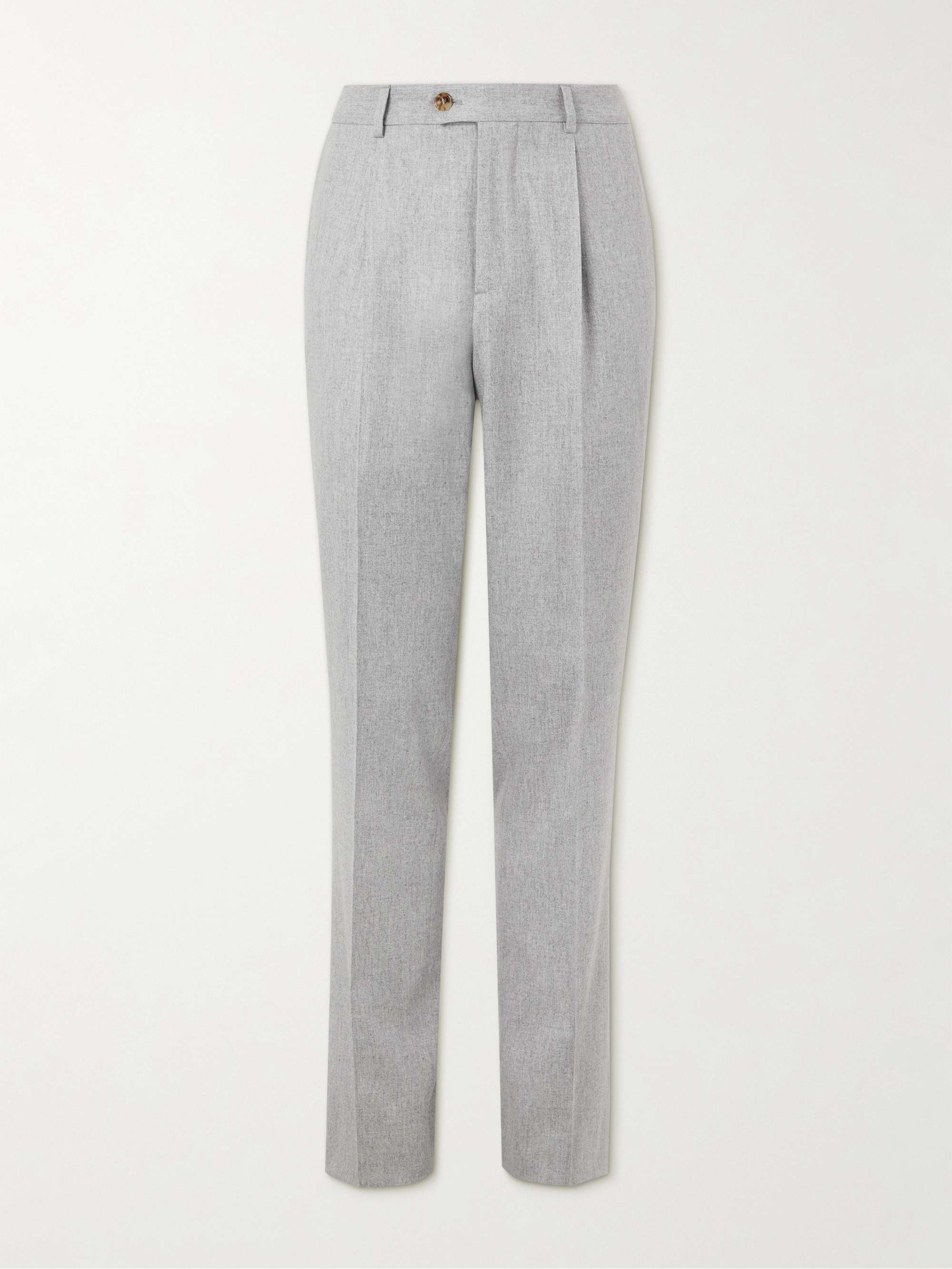 BRUNELLO CUCINELLI Straight-Leg Pleated Wool-Blend Suit Trousers