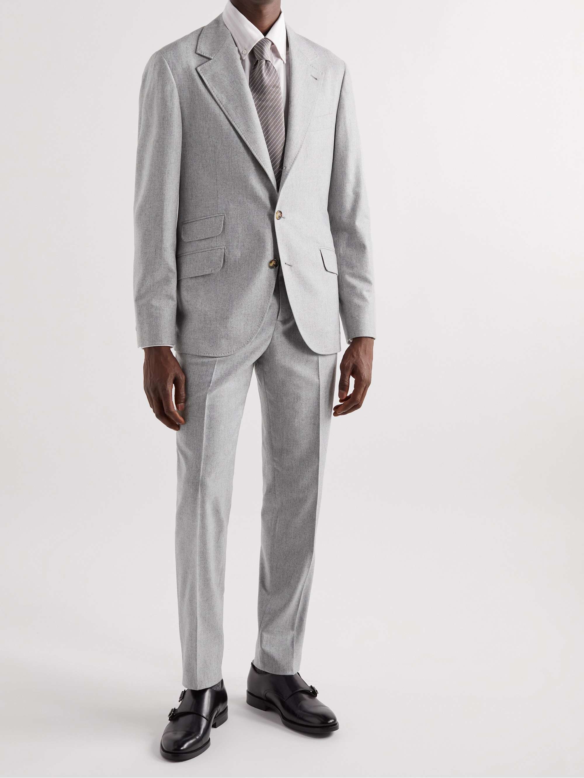 BRUNELLO CUCINELLI Straight-Leg Pleated Wool-Blend Suit Trousers