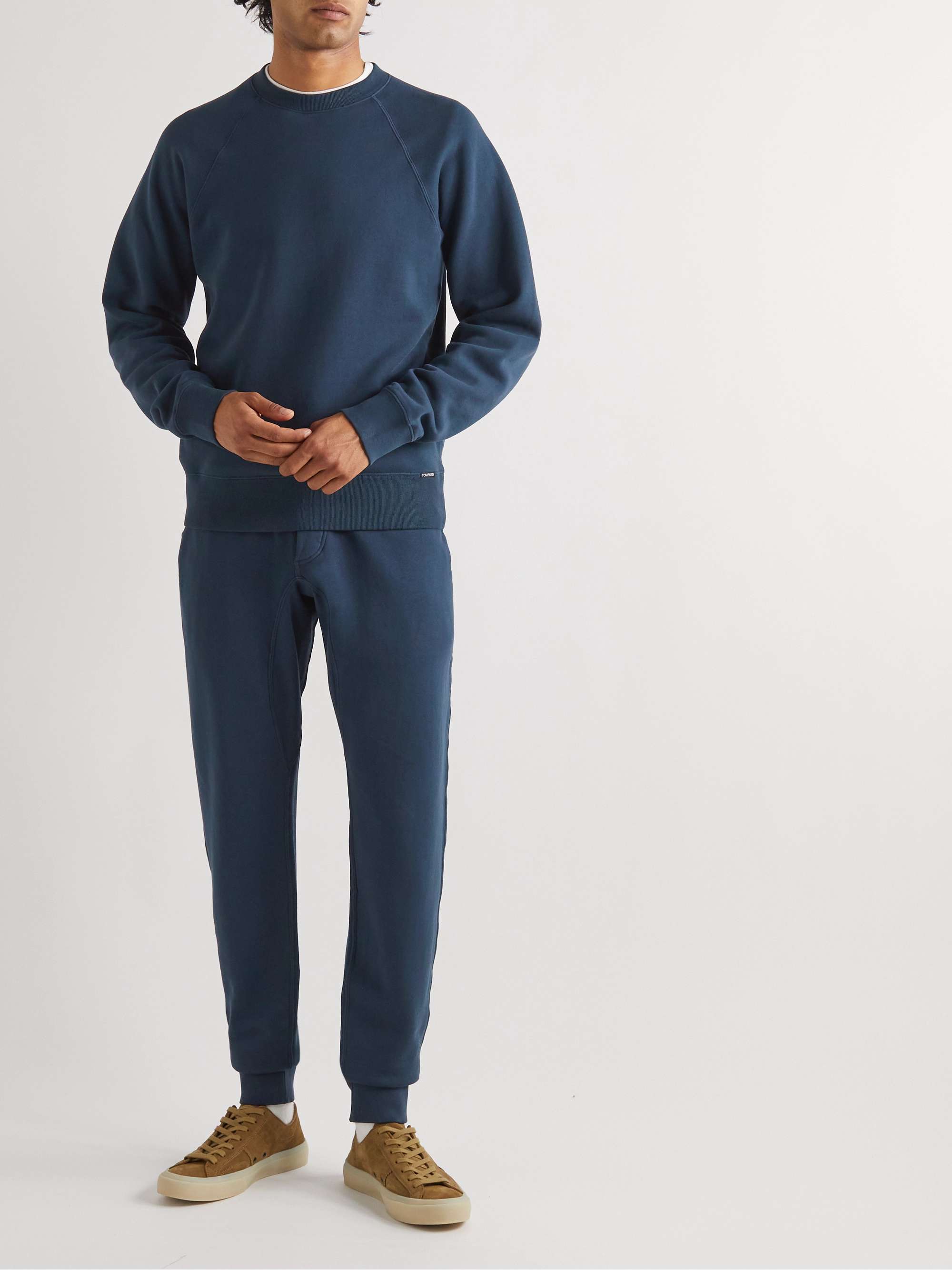 TOM FORD Tapered Garment-Dyed Cotton-Jersey Sweatpants