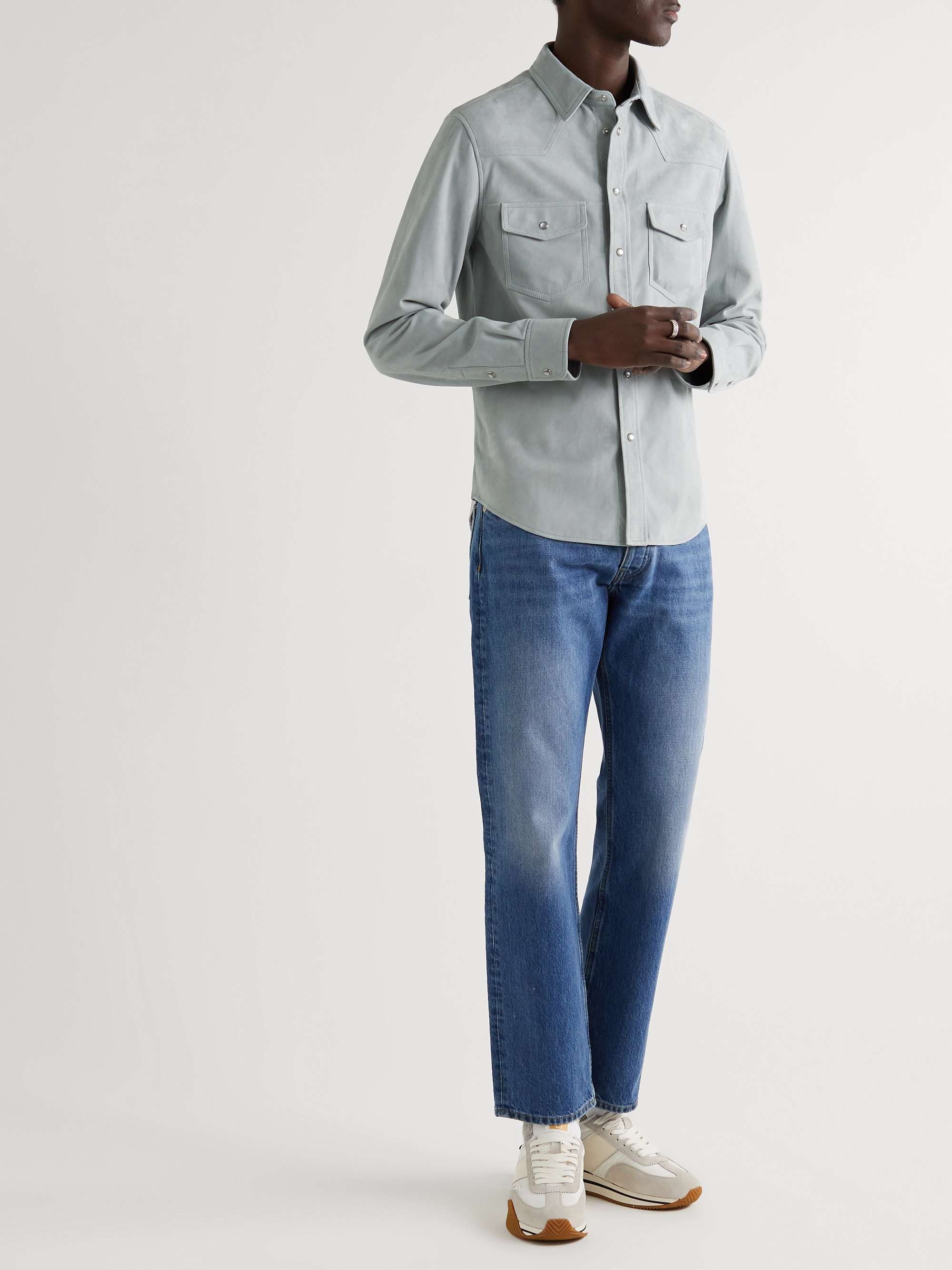 TOM FORD Slim-Fit Suede Western Overshirt