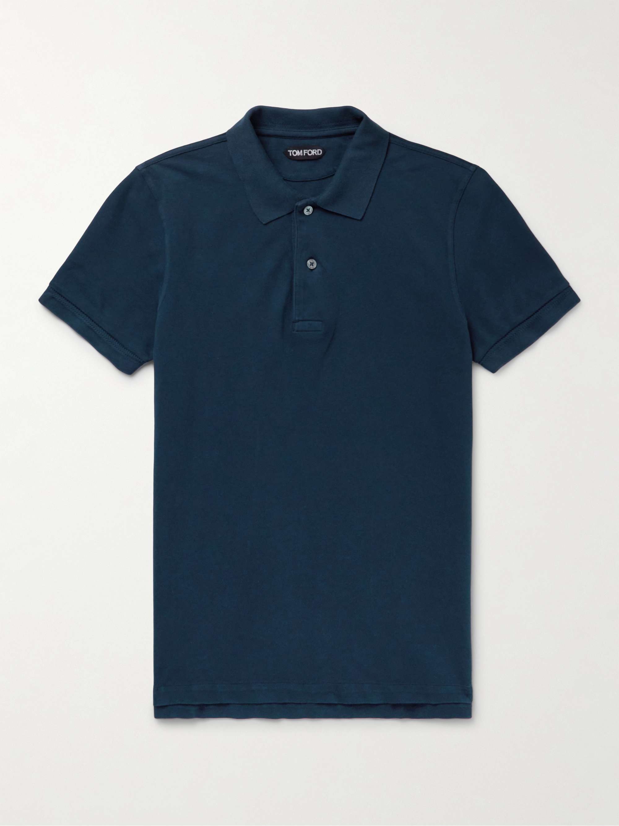 TOM FORD Garment-Dyed Cotton-Piqué Polo Shirt for Men | MR PORTER