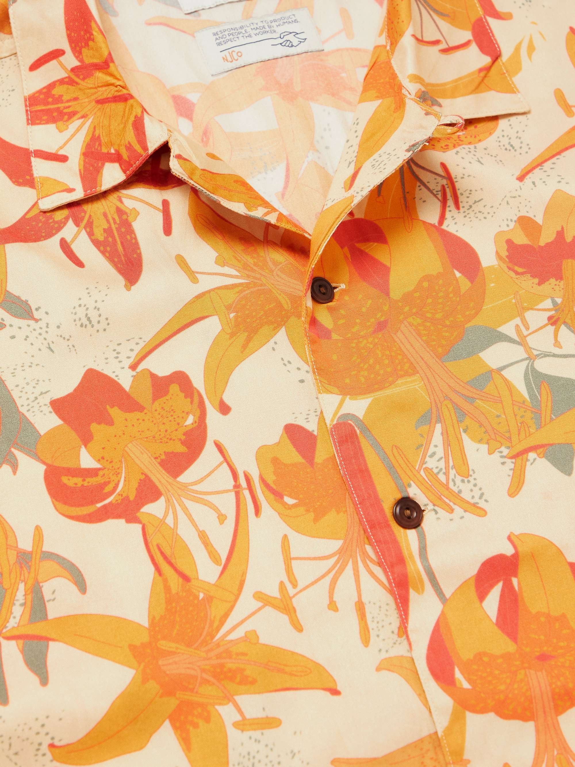 NUDIE JEANS Arvid Lilies Convertible-Collar Floral-Print  TENCEL™ Lyocell Shirt
