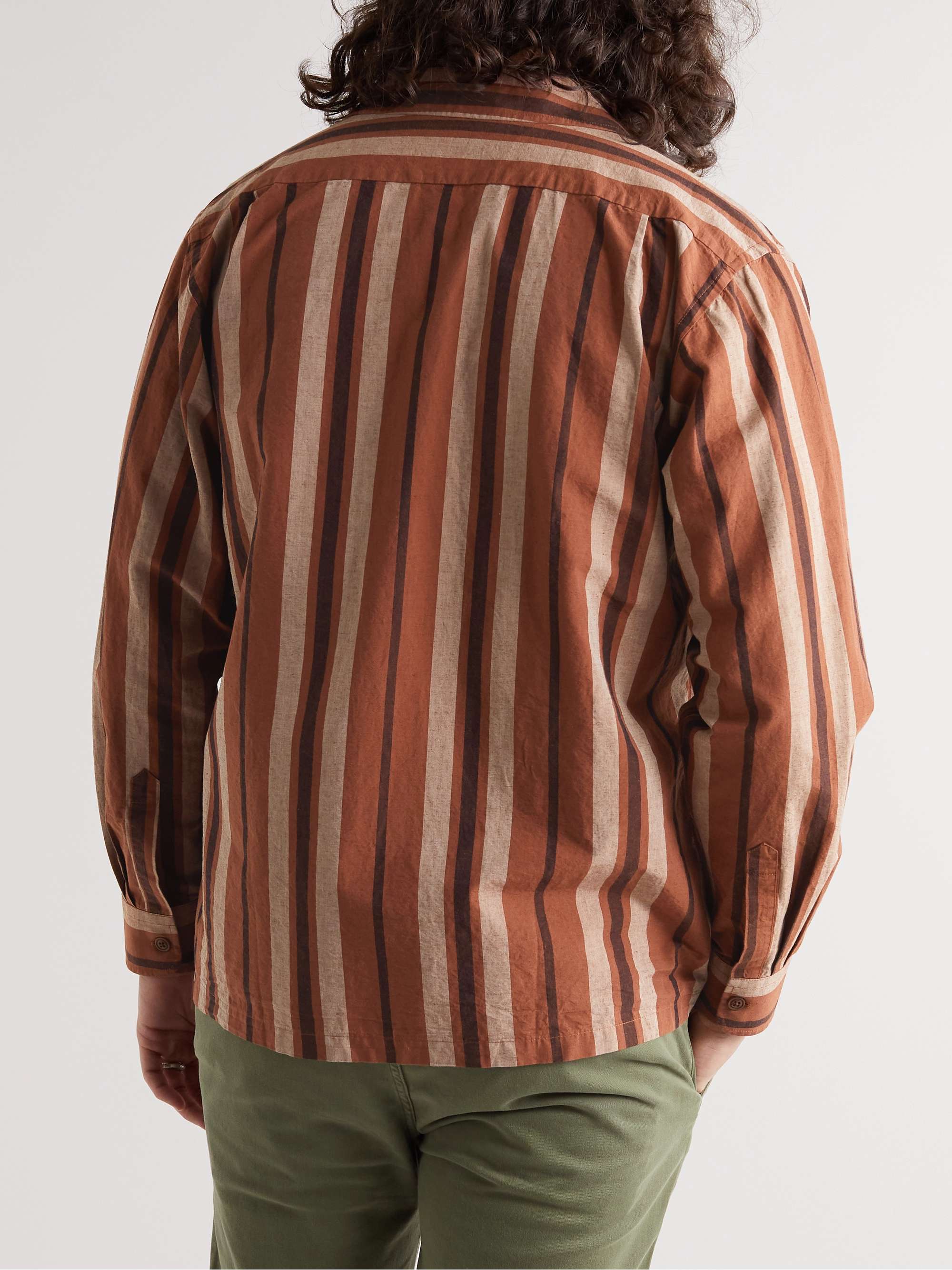 NUDIE JEANS Vincent Camping Camp-Collar Organic Cotton and Linen-Blend Shirt