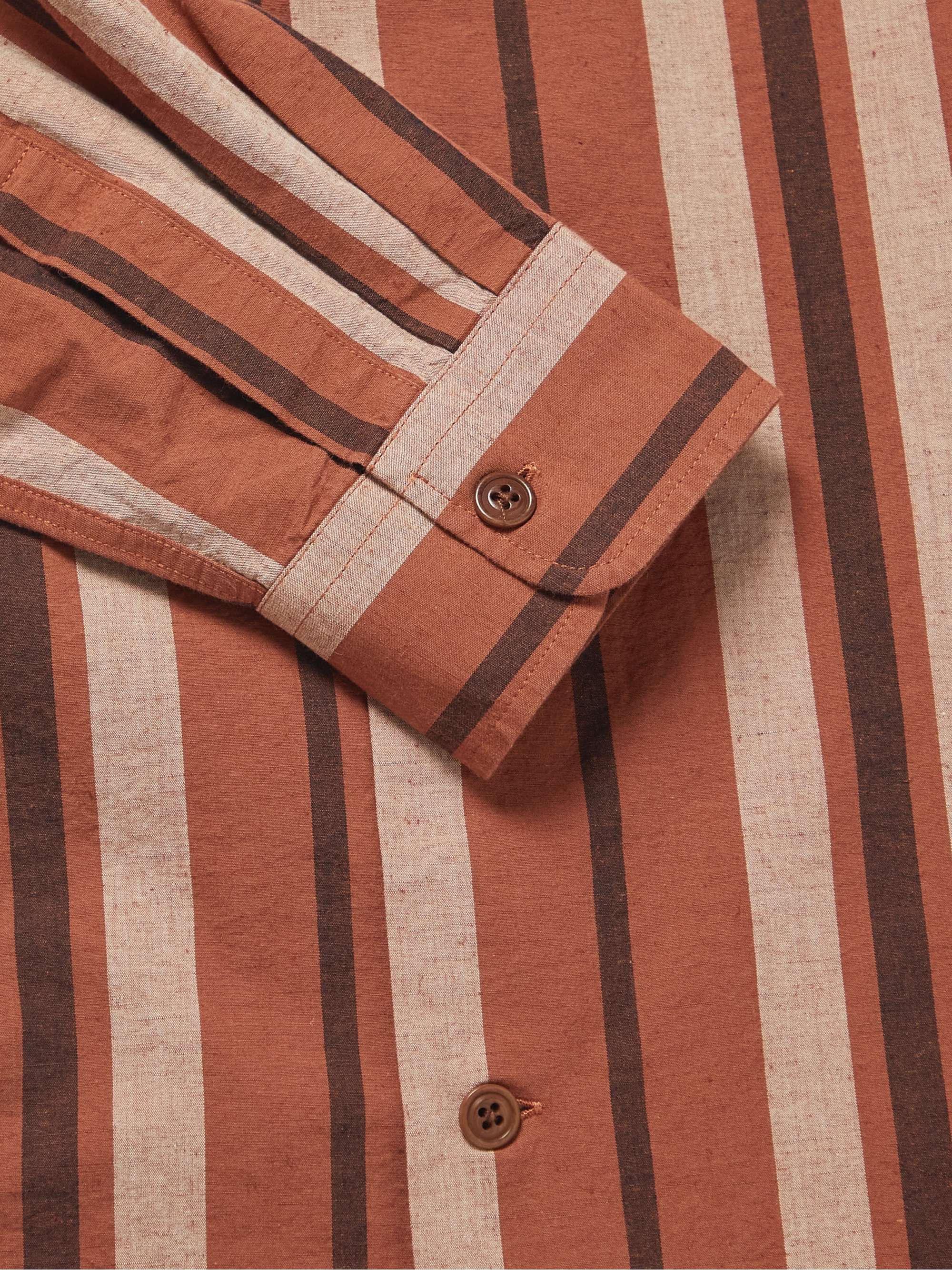 NUDIE JEANS Vincent Camping Camp-Collar Organic Cotton and Linen-Blend Shirt