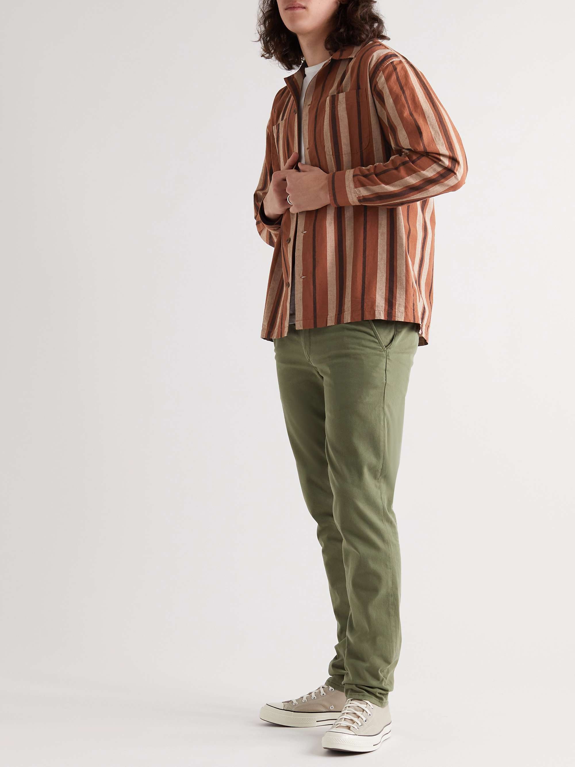 NUDIE JEANS Vincent Camping Camp-Collar Organic Cotton and Linen-Blend Shirt