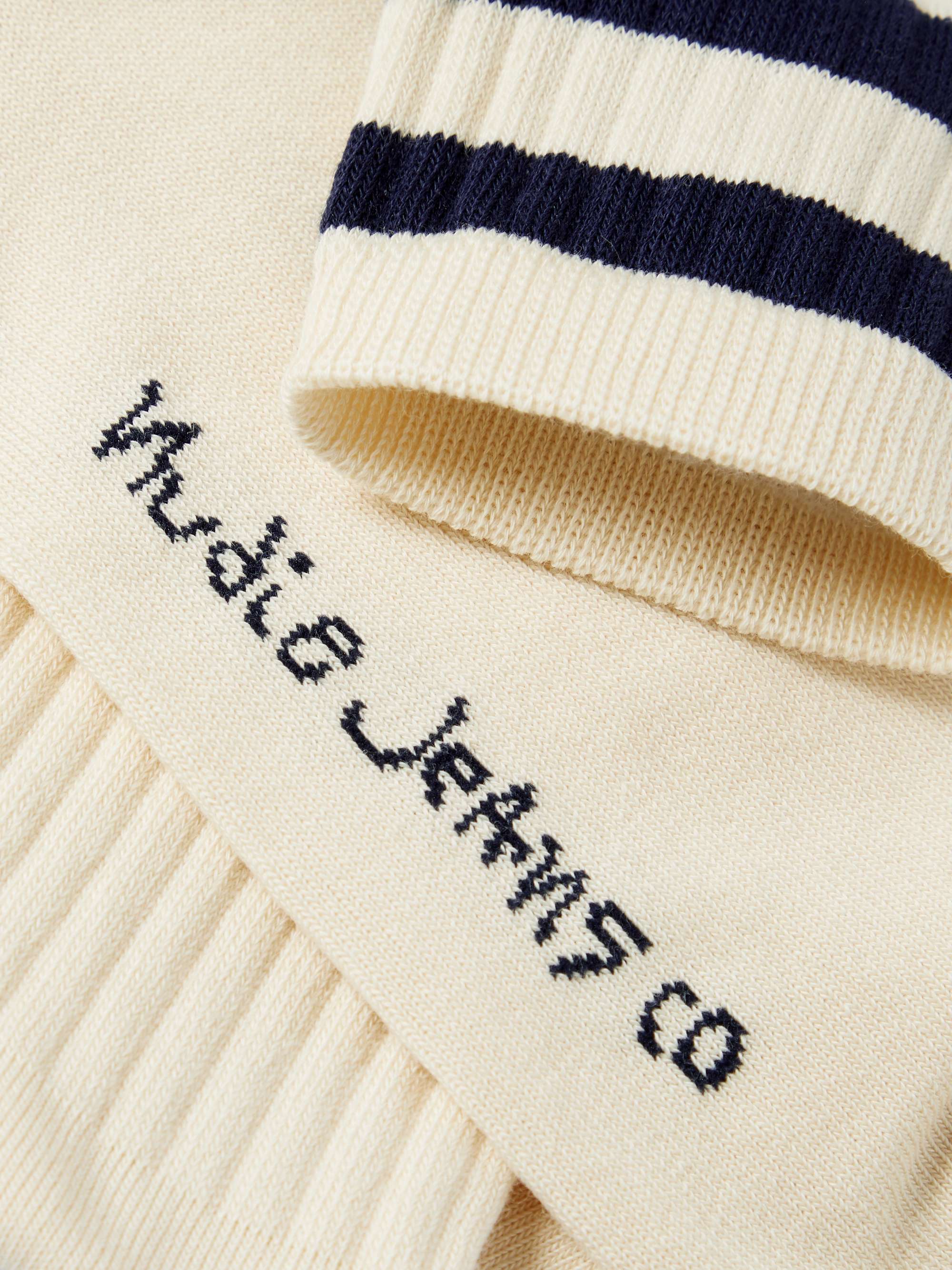 NUDIE JEANS Amundsson Striped Stretch Organic Cotton-Blend Socks