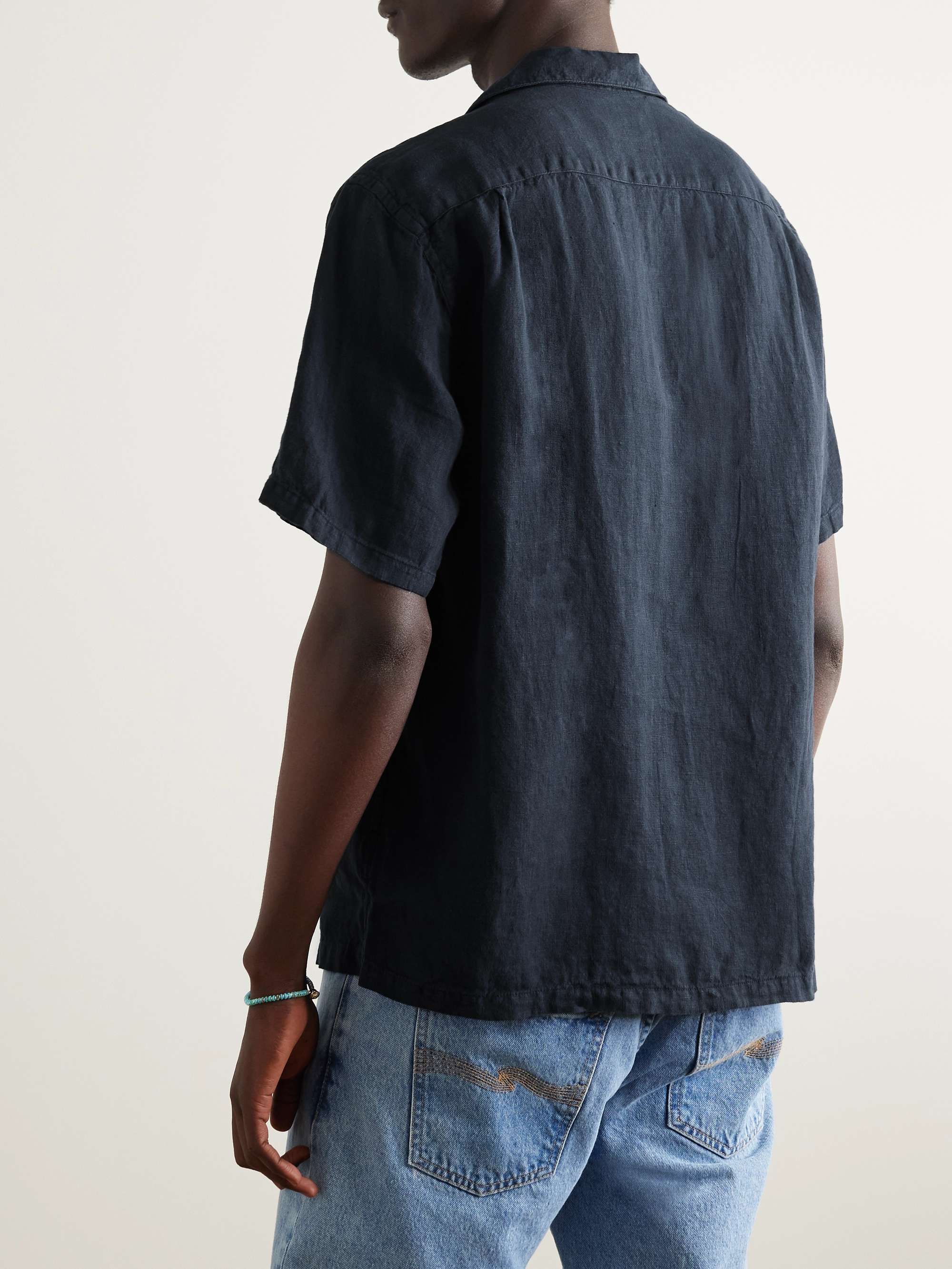 PORTUGUESE FLANNEL Camp-Collar Linen Shirt