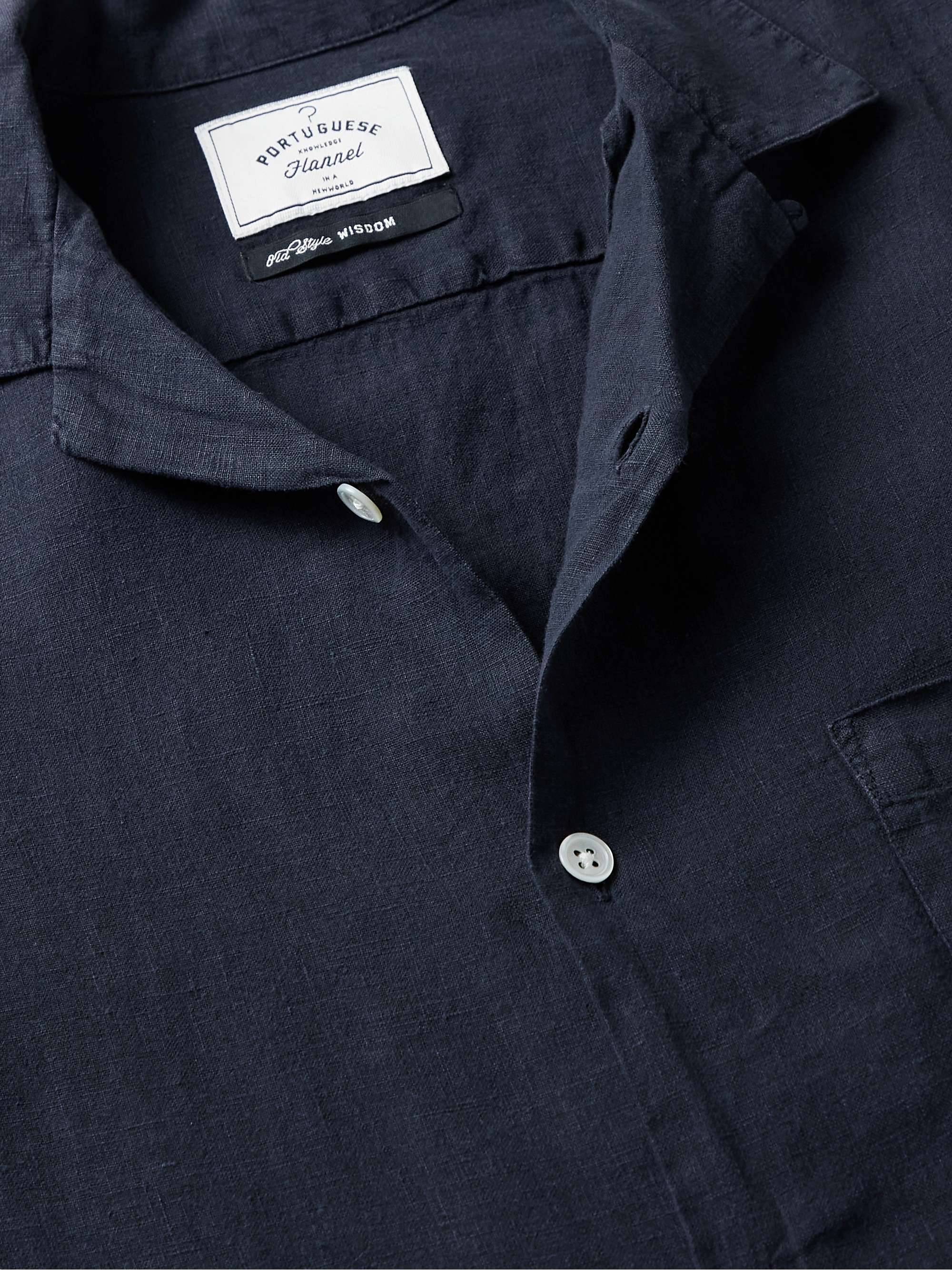PORTUGUESE FLANNEL Camp-Collar Linen Shirt